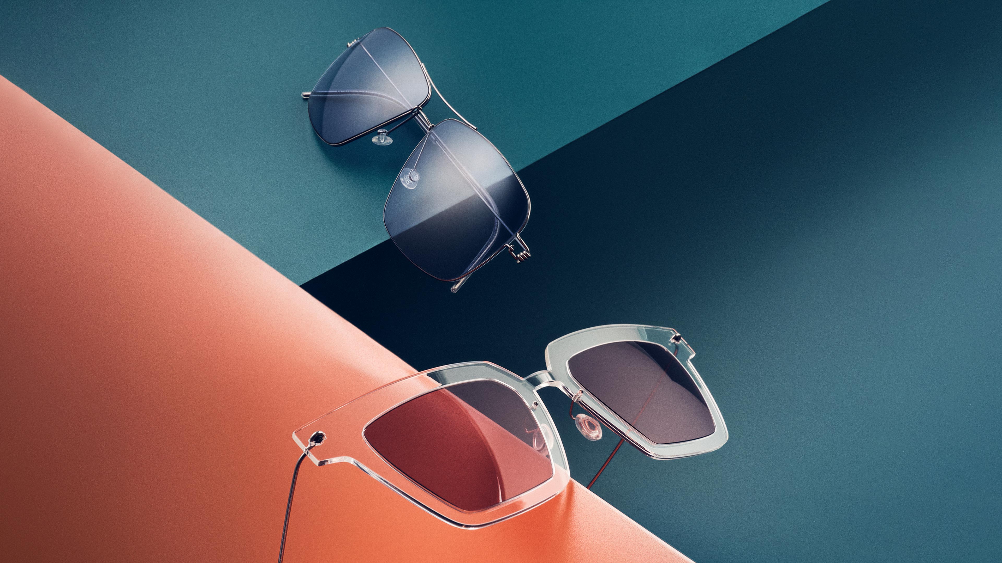 IDEAT-Magazinseite mit LINDBERG-Sonnenbrillen aus der Kollektion sun titanium, Modelle 8208 und 8327