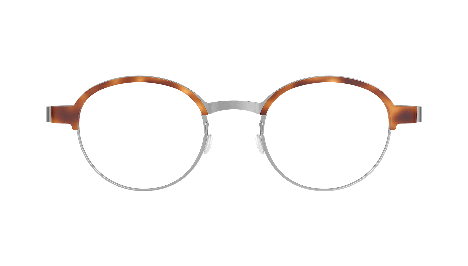 LINDBERG strip, Modell 9840, runde Halbrandbrille mit Oberrand in Schildpatt