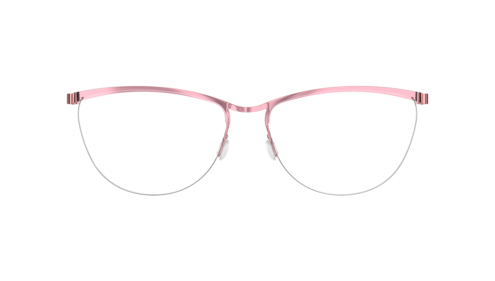 LINDBERG spirit Model 7424 P70 light pink half rim titanium cat eye glasses