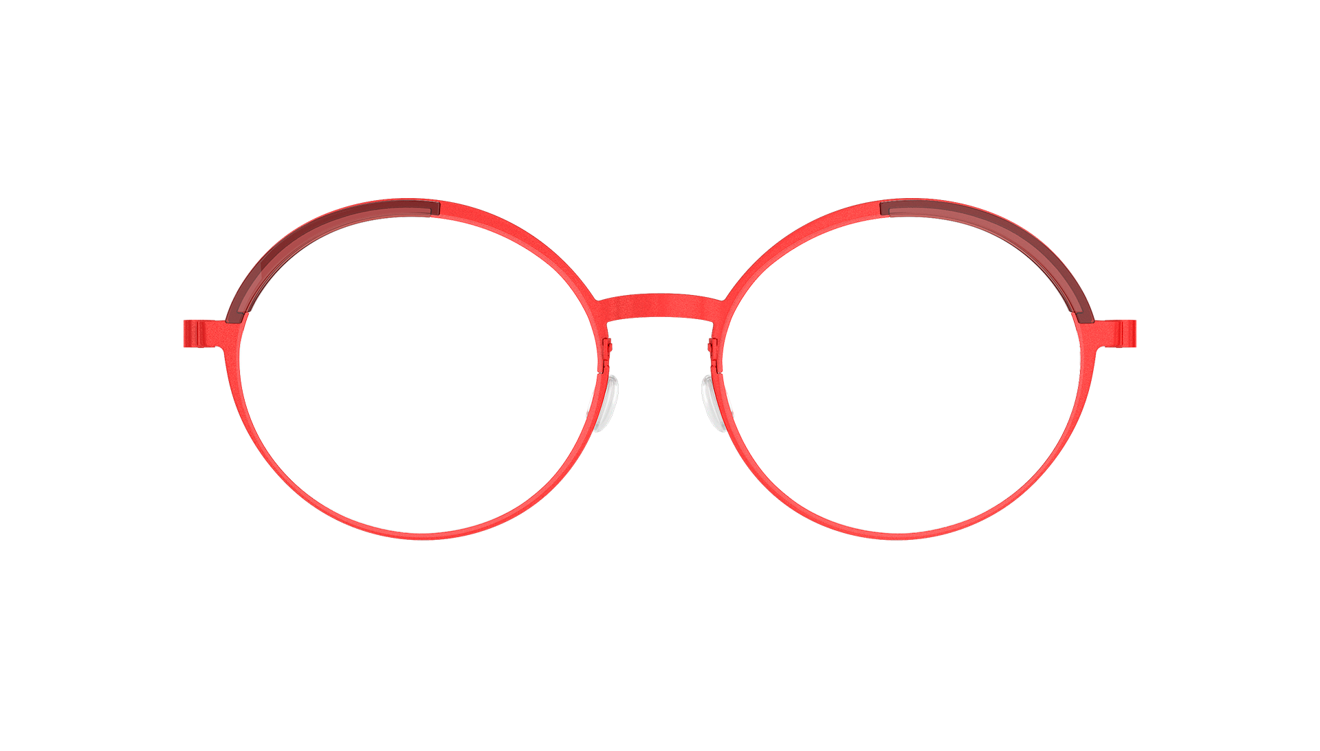 LINDBERG strip, Modell 9854, runde Brille mit Titanfassung in Rot