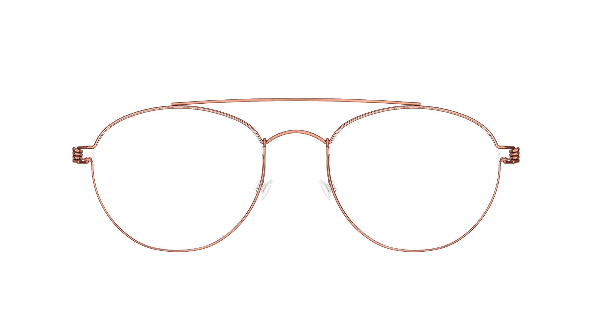 LINDBERG rim model Christoffer double bar rounded aviator glasses in brown titanium
