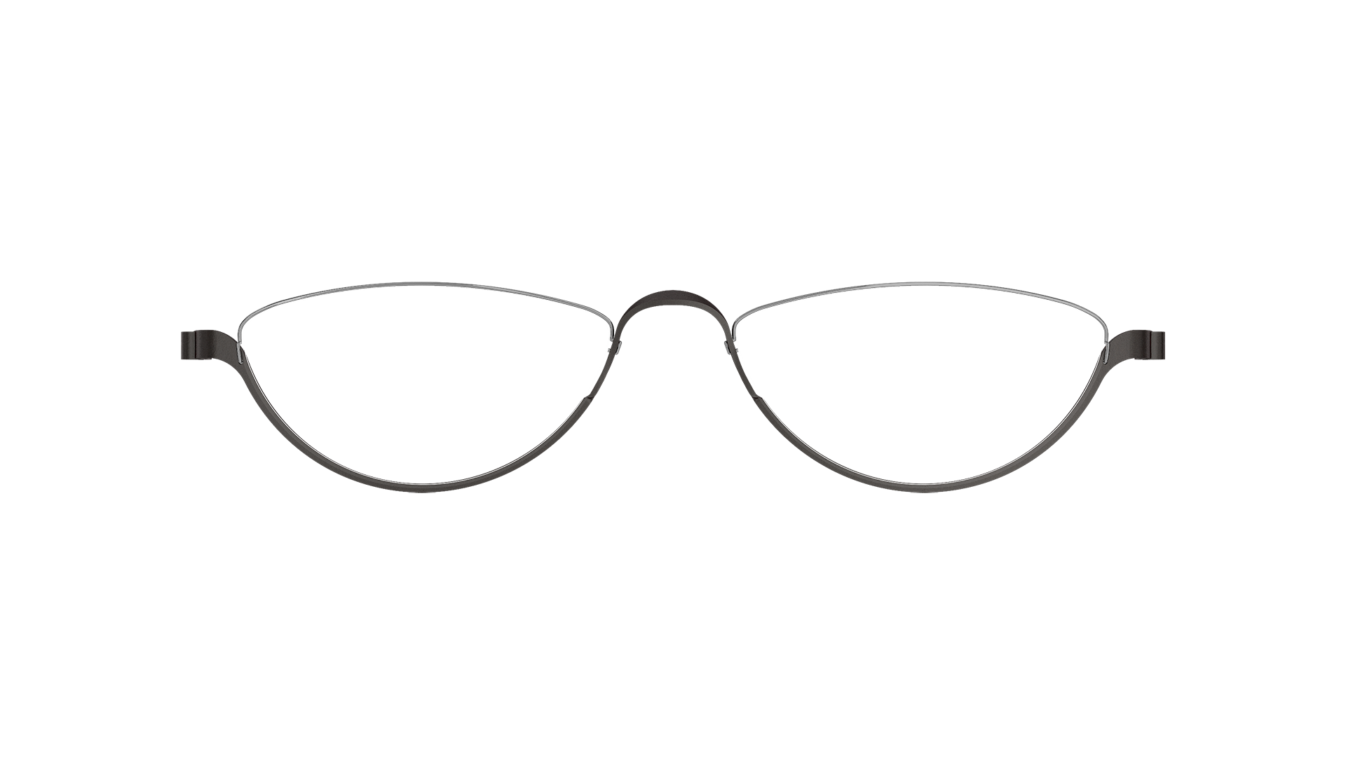 LINDBERG spirit titanium Model 7360 U9 black lower rim half frame glasses