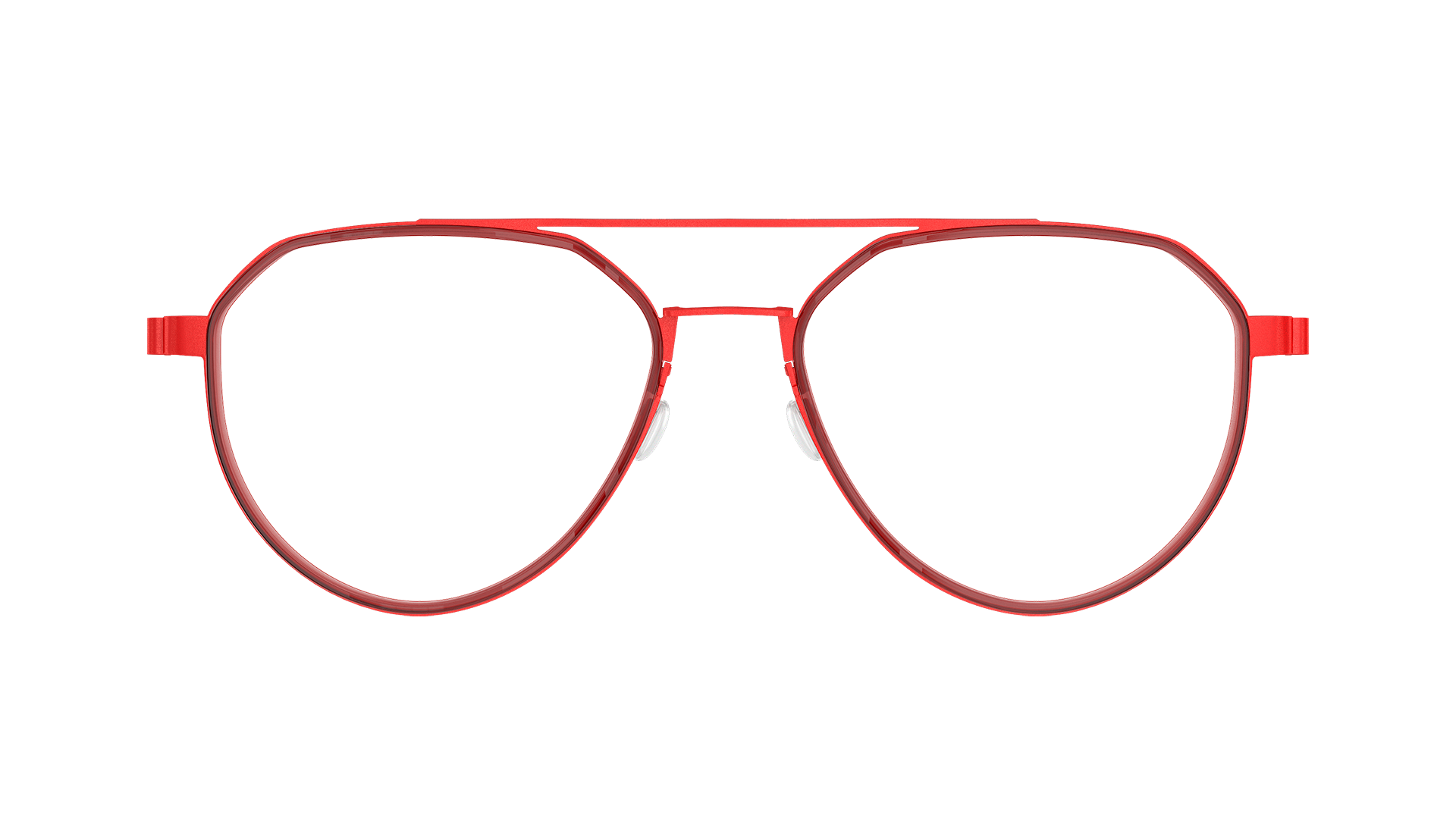 LINDBERG strip Model 9745 red titanium aviator shape glasses