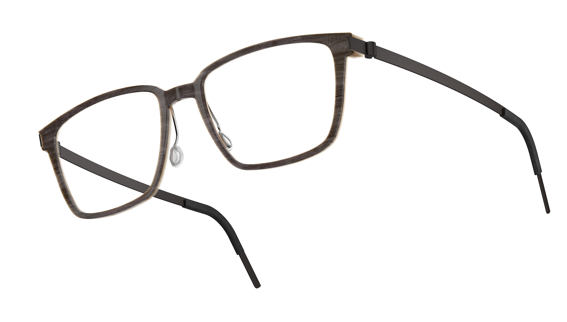 LINDBERG Buffalo titanium glasses in brown horn Model 1821 featuring a square shape