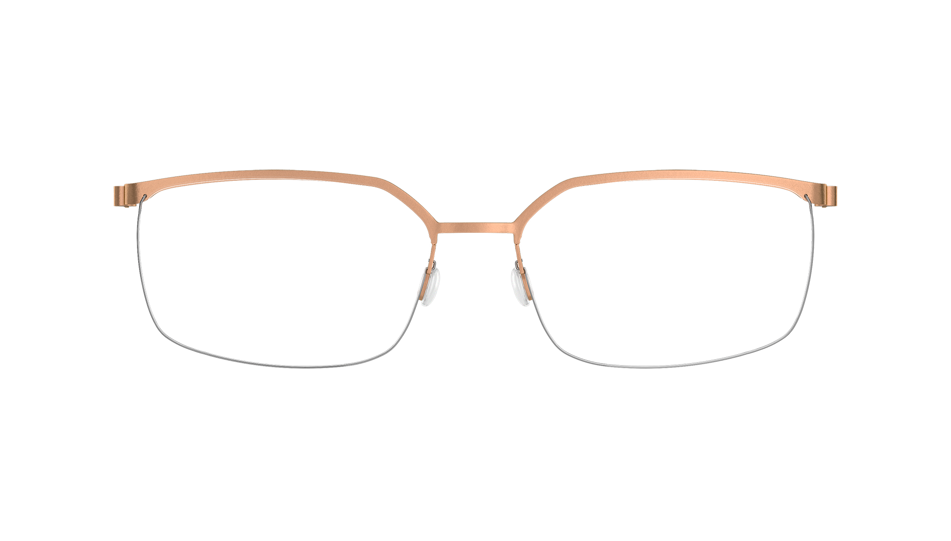 LINDEBRG strip titanium Model 7422 35 half rim square shape glasses in brown copper colour