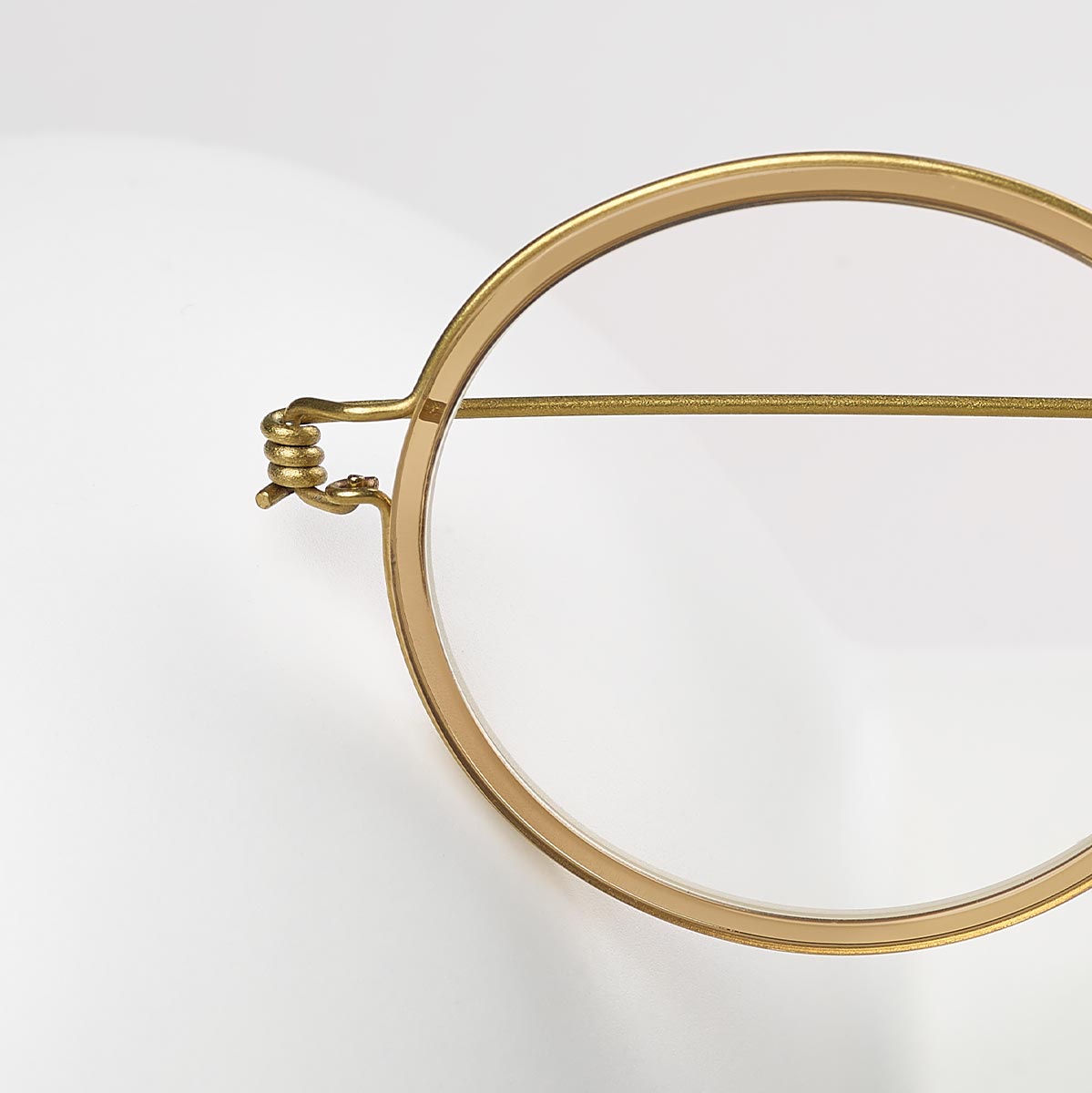 LINDBERG rim titanium glasses Model Cameron in Gold GT with transparent inner rim K223