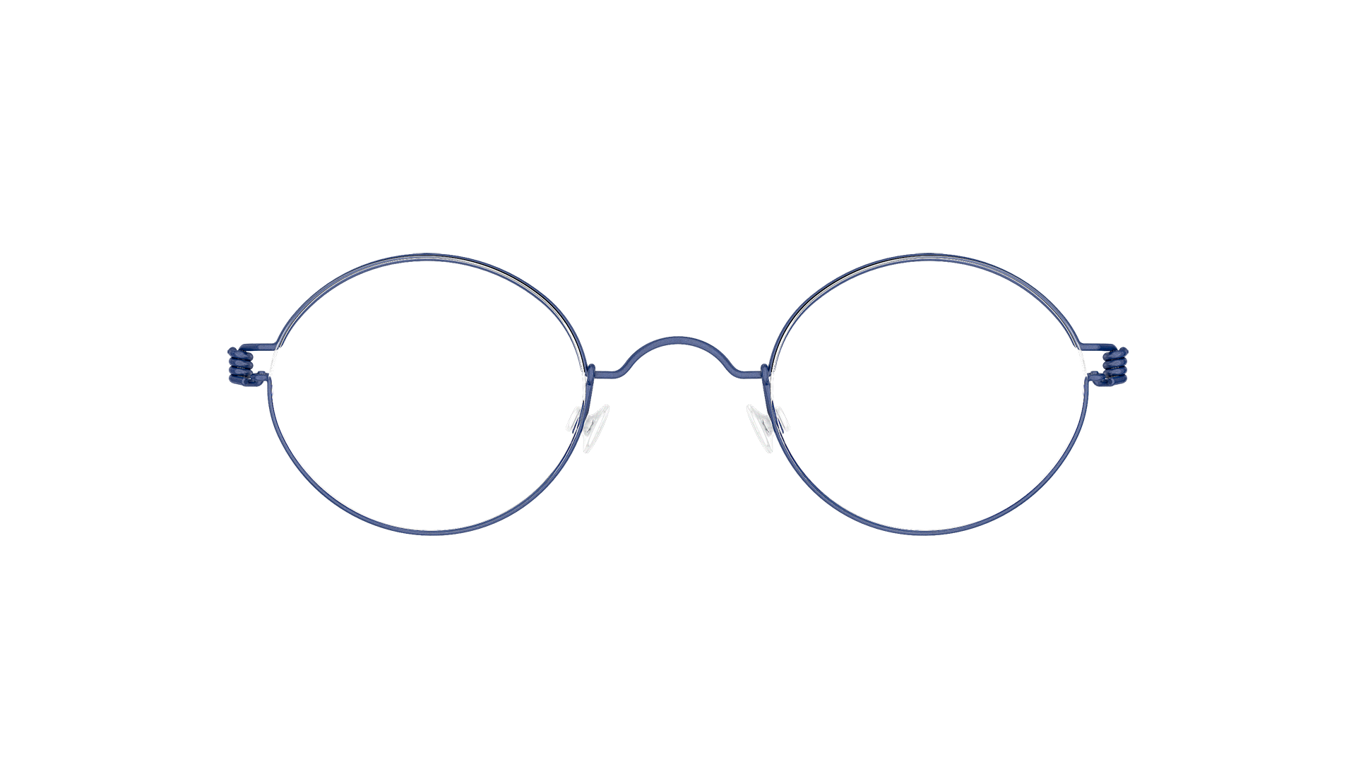 LINDBERG rim titanium Model Corona circle glasses in navy blue U13