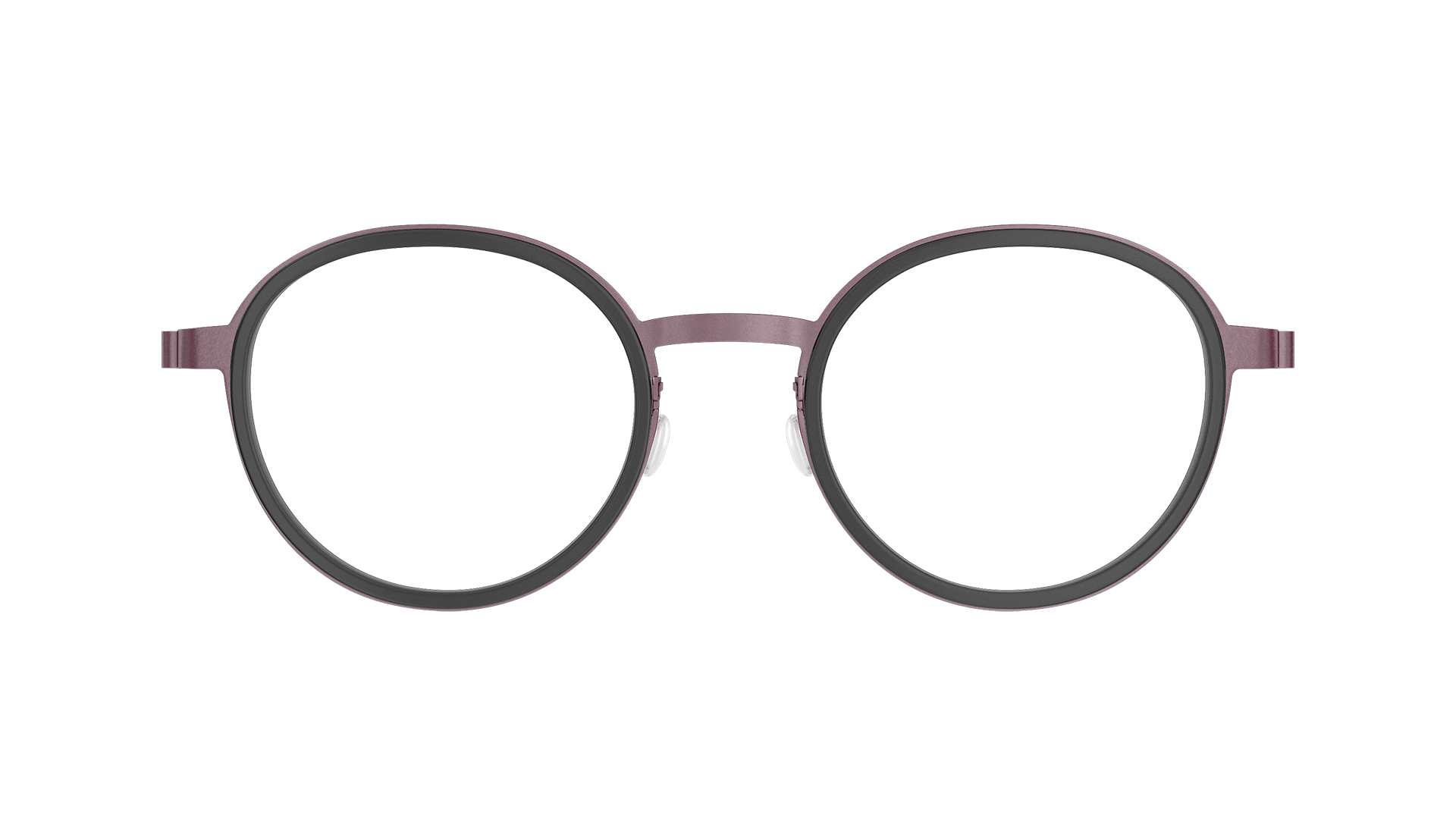 LINDBERG strip titanium, Modell 9752, runde Brille in Schwarz mit grauer Innenfassung