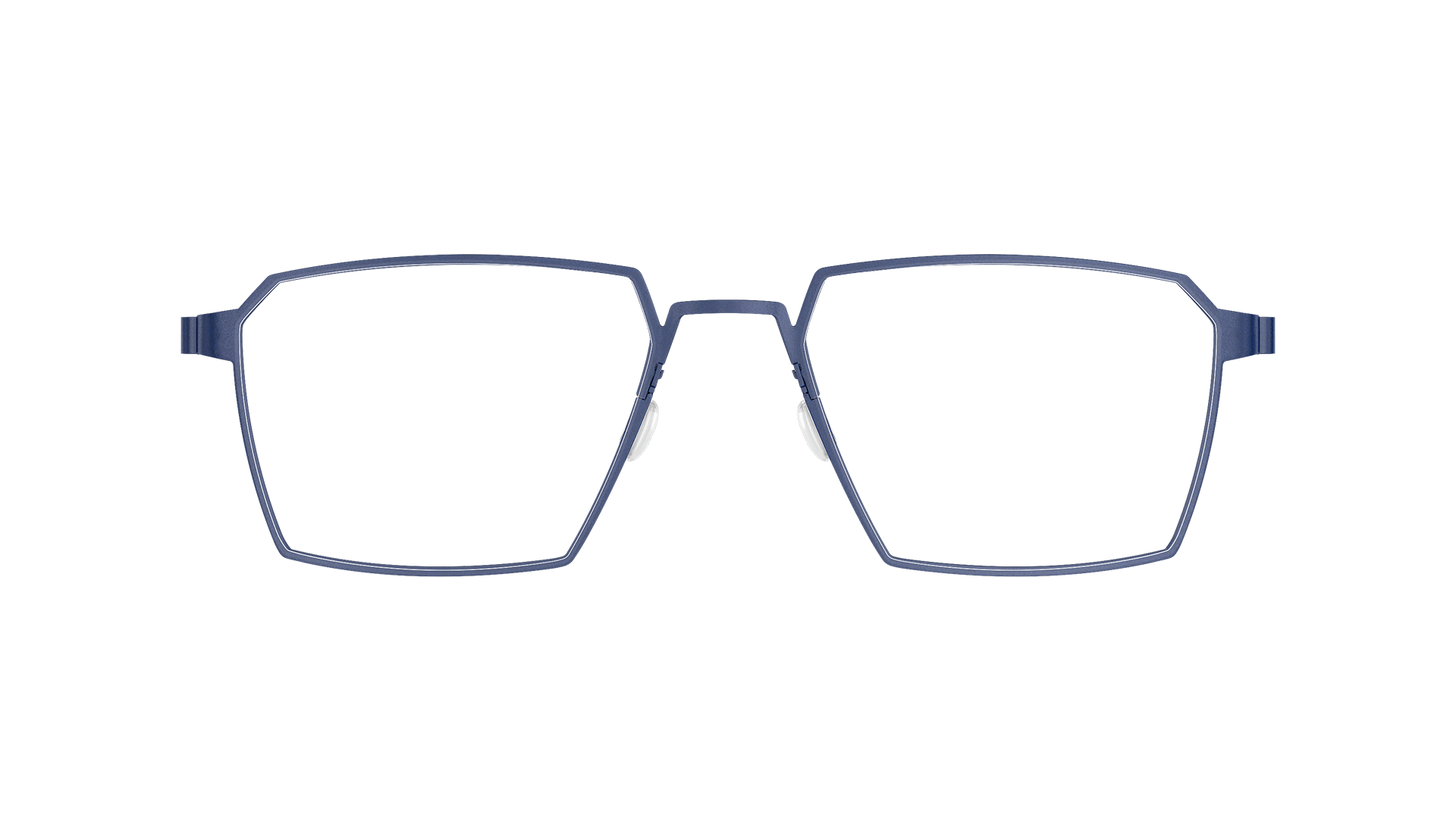 LINDBERG strip Model 9628 U13 angular square titanium glasses in a navy blue colour