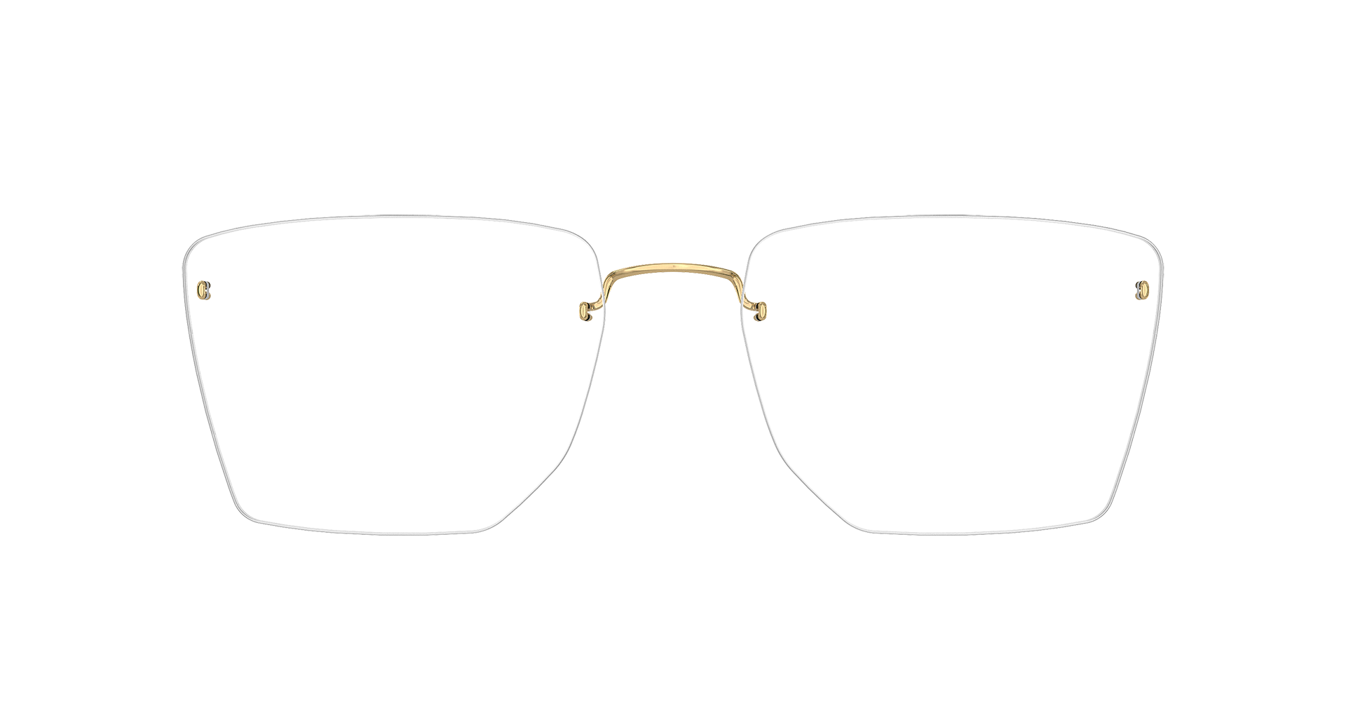 LINDBERG spirit, Modell 2430 PGT, randlose, rechteckige Titanbrille in Gold mit abgerundeten Ecken