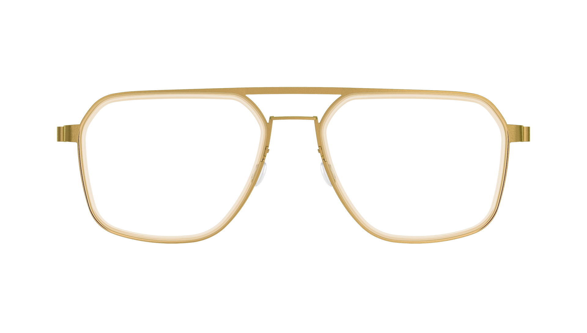 LINDBERG strip, Modell 9753, eckige Titanbrille mit Doppelsteg in Gold