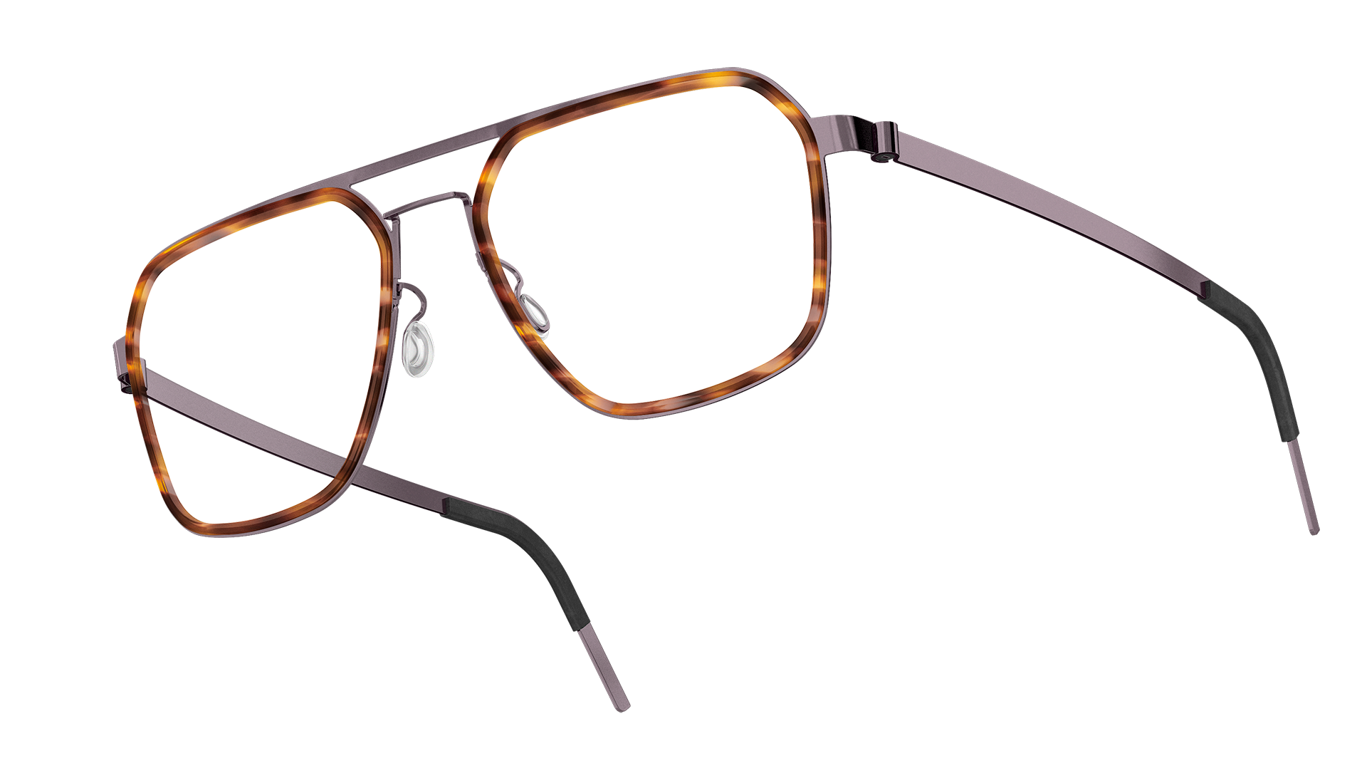 LINDBERG strip titanium retro style square glasses in model 9753 with a double bar bridge