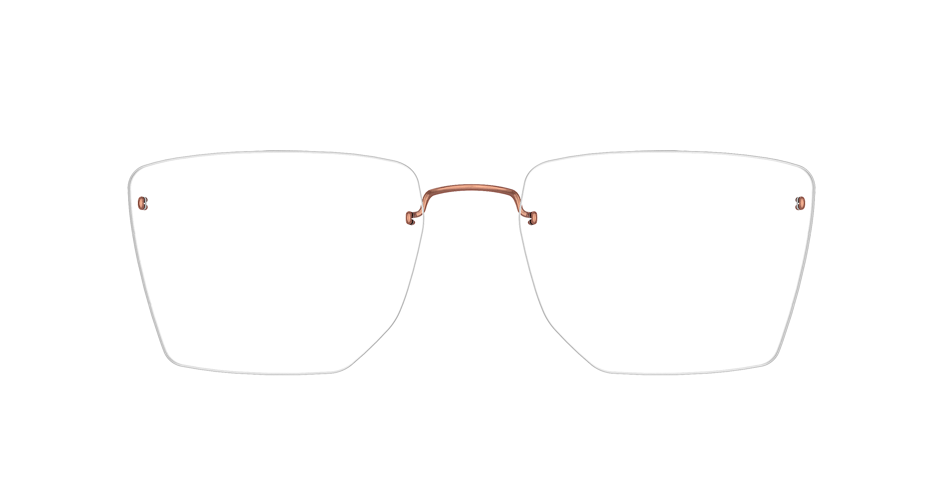 LINDBERG spirit, Modell 2430 PU12, randlose Brille mit eckigen Gläsern und Titanbügeln in Braun