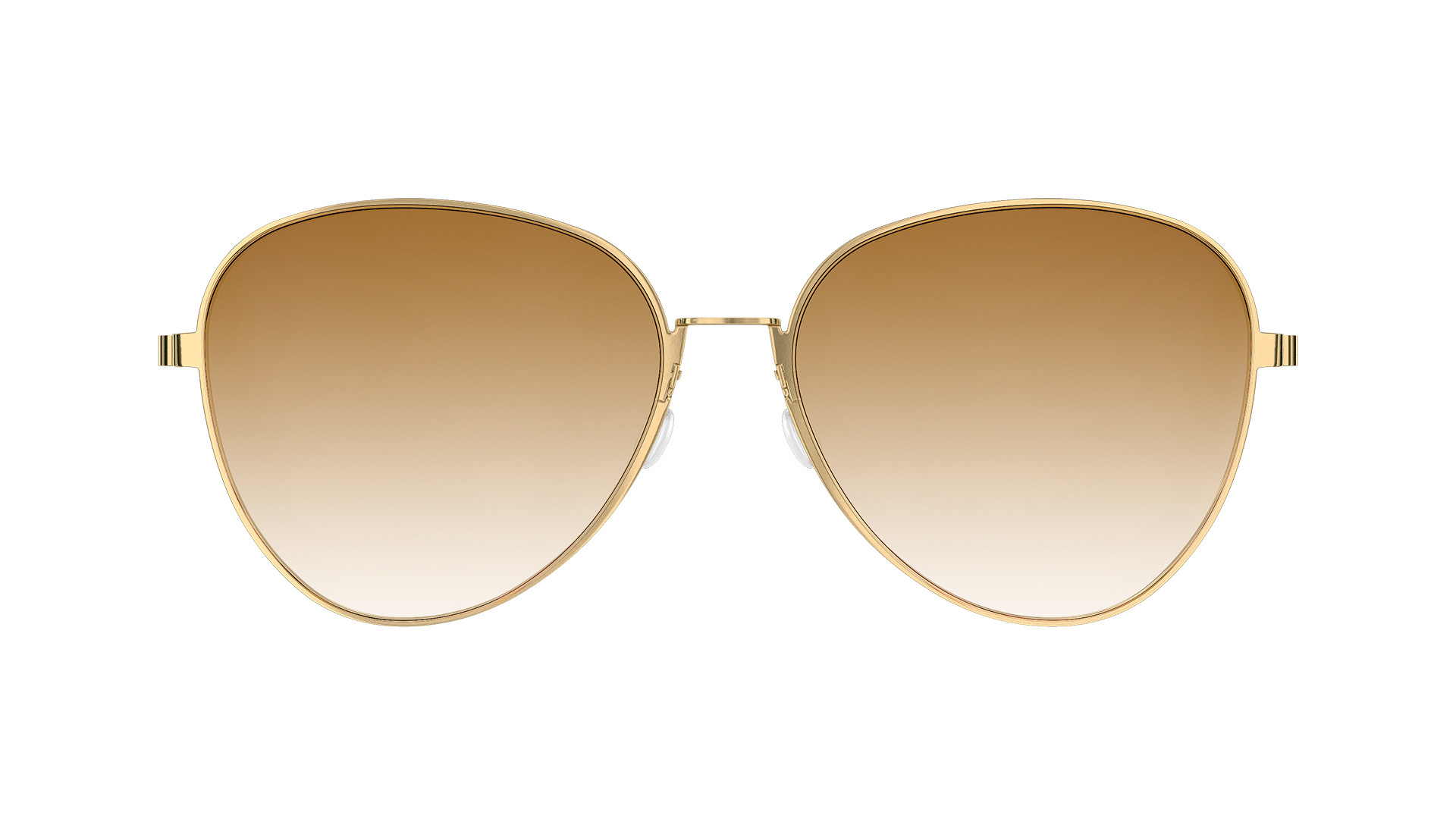 LINDBERG-Modell 8908, Pilotensonnenbrille in Gold mit braun getönten Gläsern mit Farbverlauf