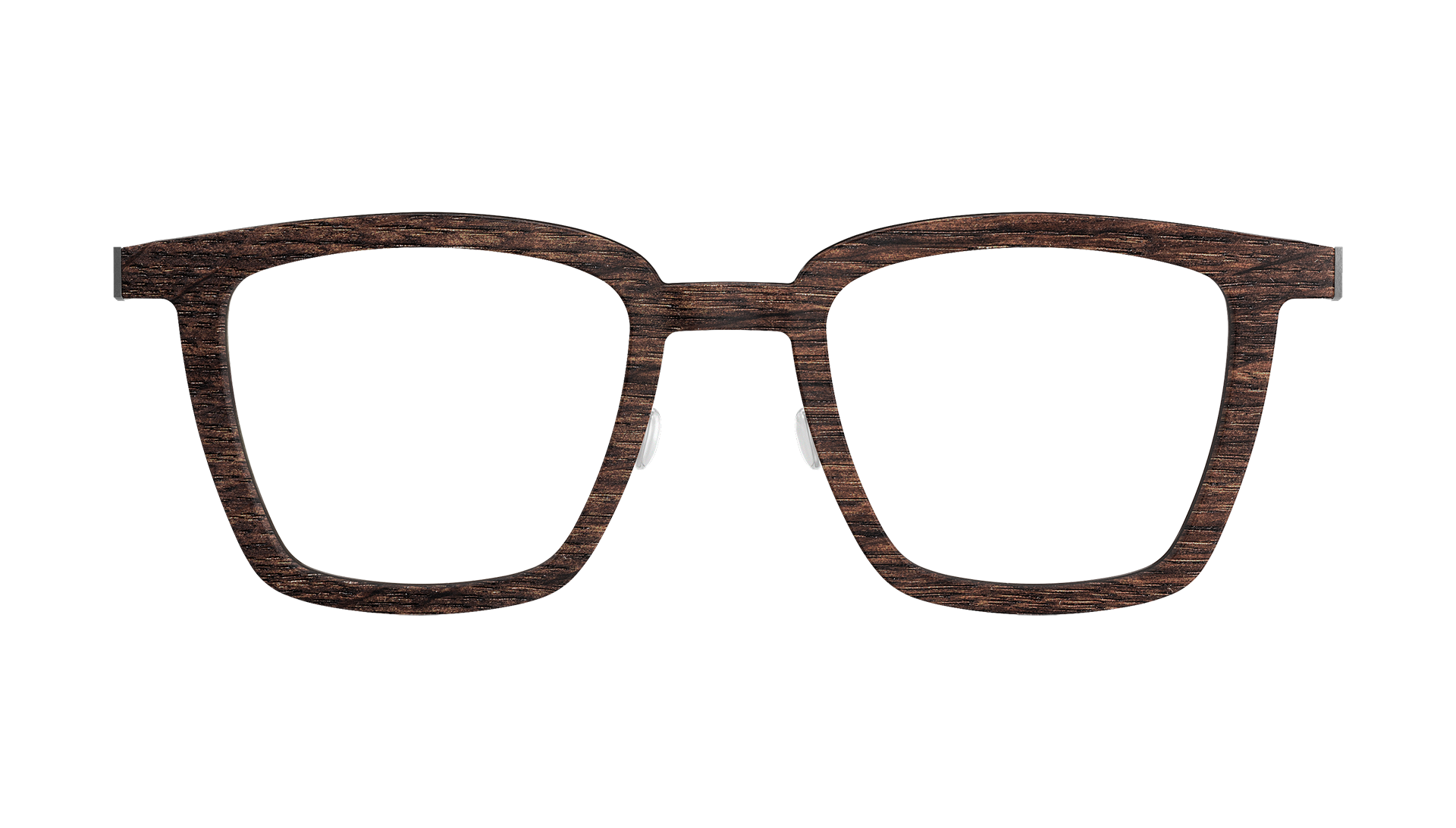 LINDBERG-Modell 1853 WB11 10, dunkelbraune Brille aus Holz und Büffelhorn in eckiger Panto-Form
