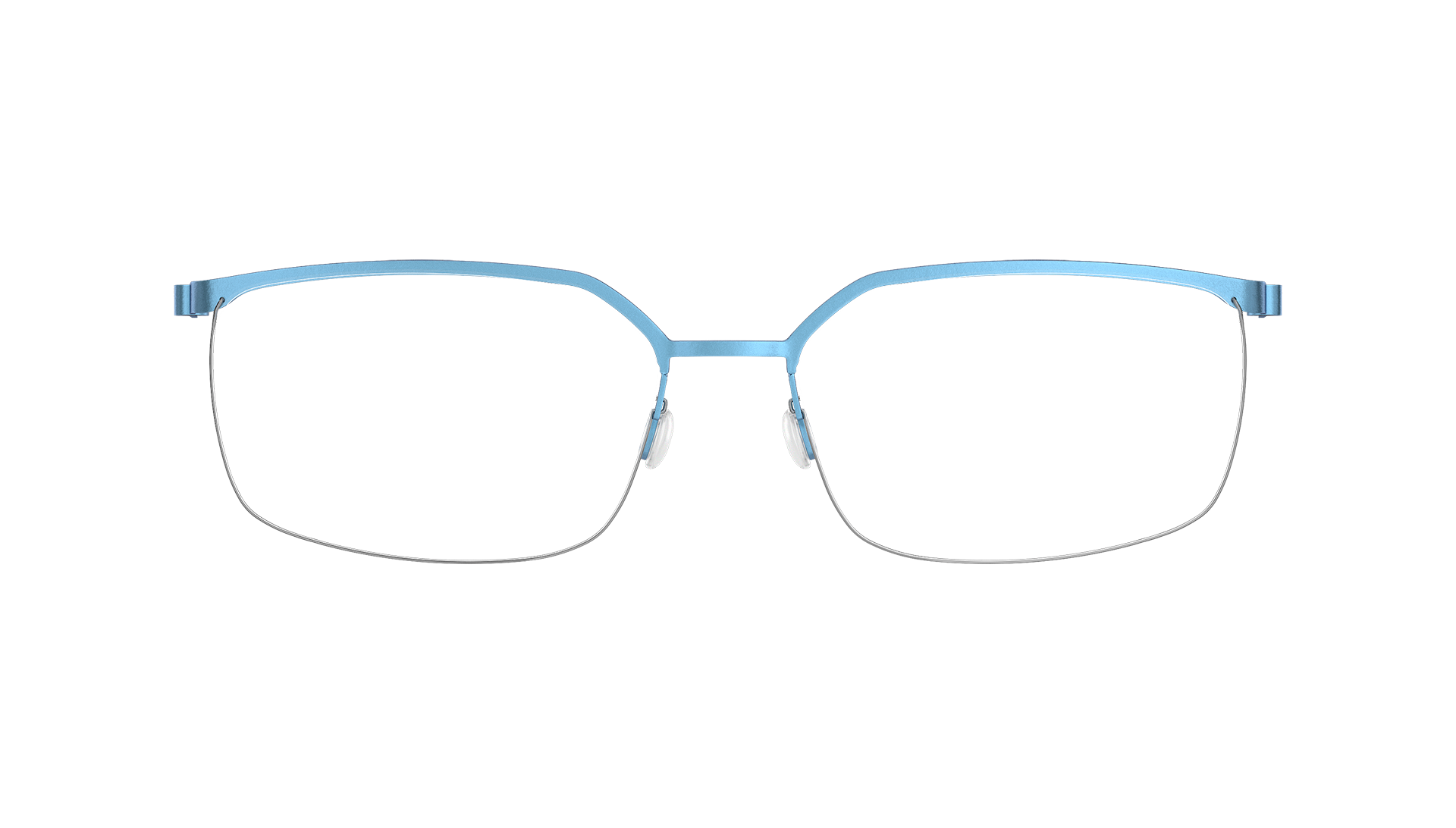 LINDBERG spirit Model 7422 20 half rim blue titanium glasses in a square shape