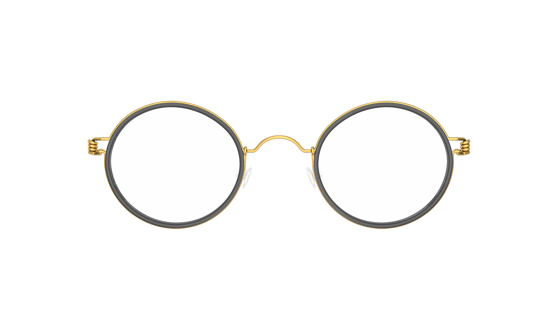 LINDBERG air titanium rim, runde Brille in Gold mit Innenfassung aus Acetat in der Farbe K199