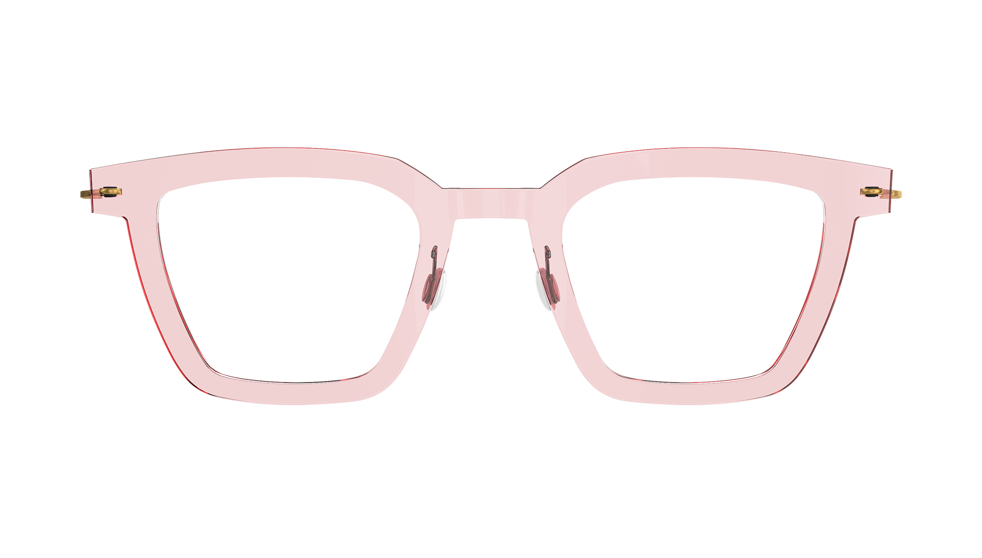 LINDBERG n.o.w. titanium, Modell 6585 C20, transparente Brille in Rosa mit eckigen Gläsern