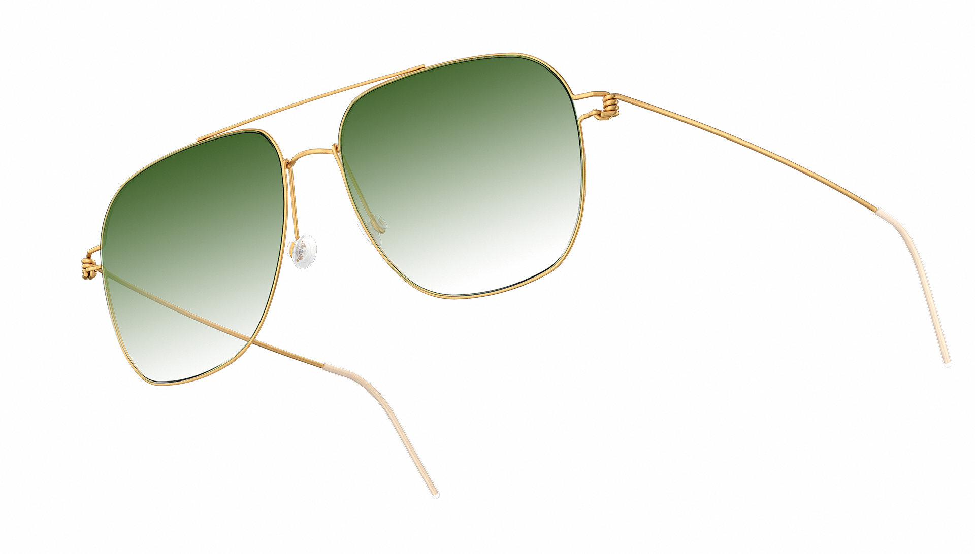 LINDBERG sun titanium Model 8210 gold sunglasses with green tinted lenses SL82