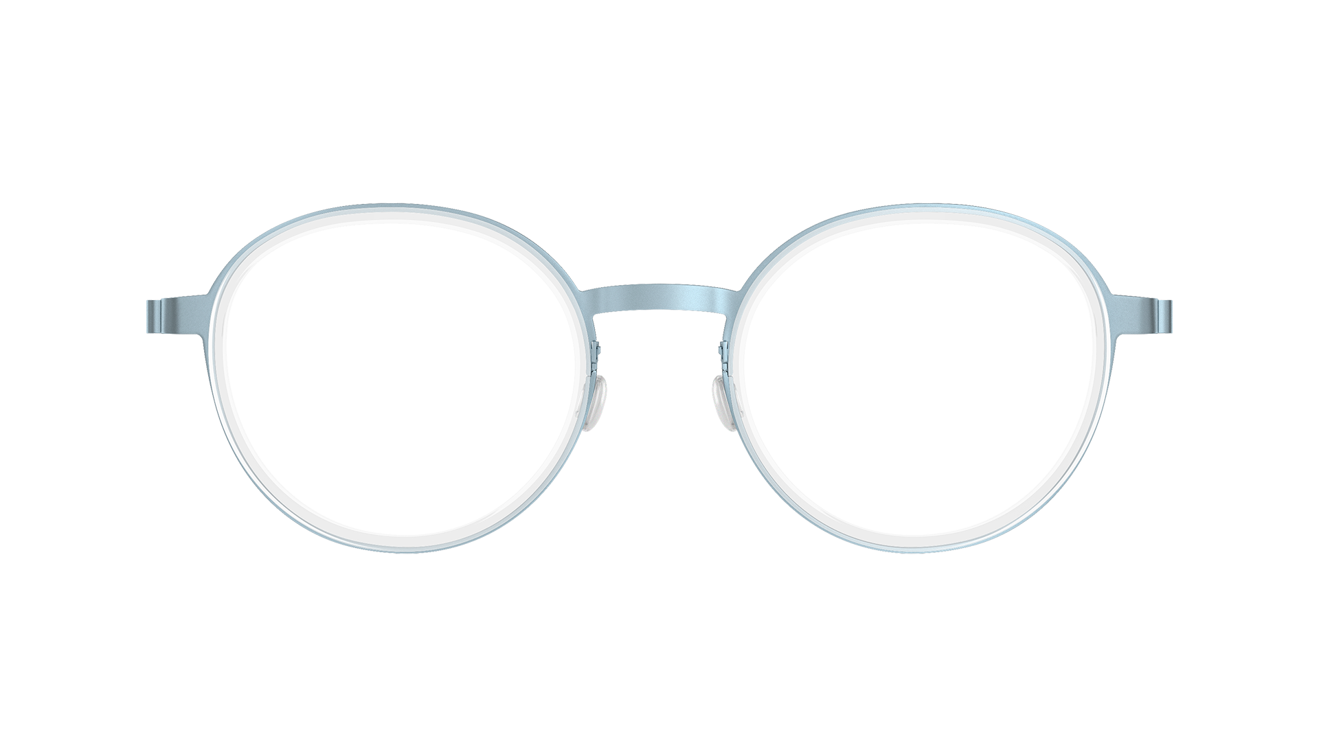 LINDBERG strip titanium Model 9725 round shape glasses in a silver blue colour