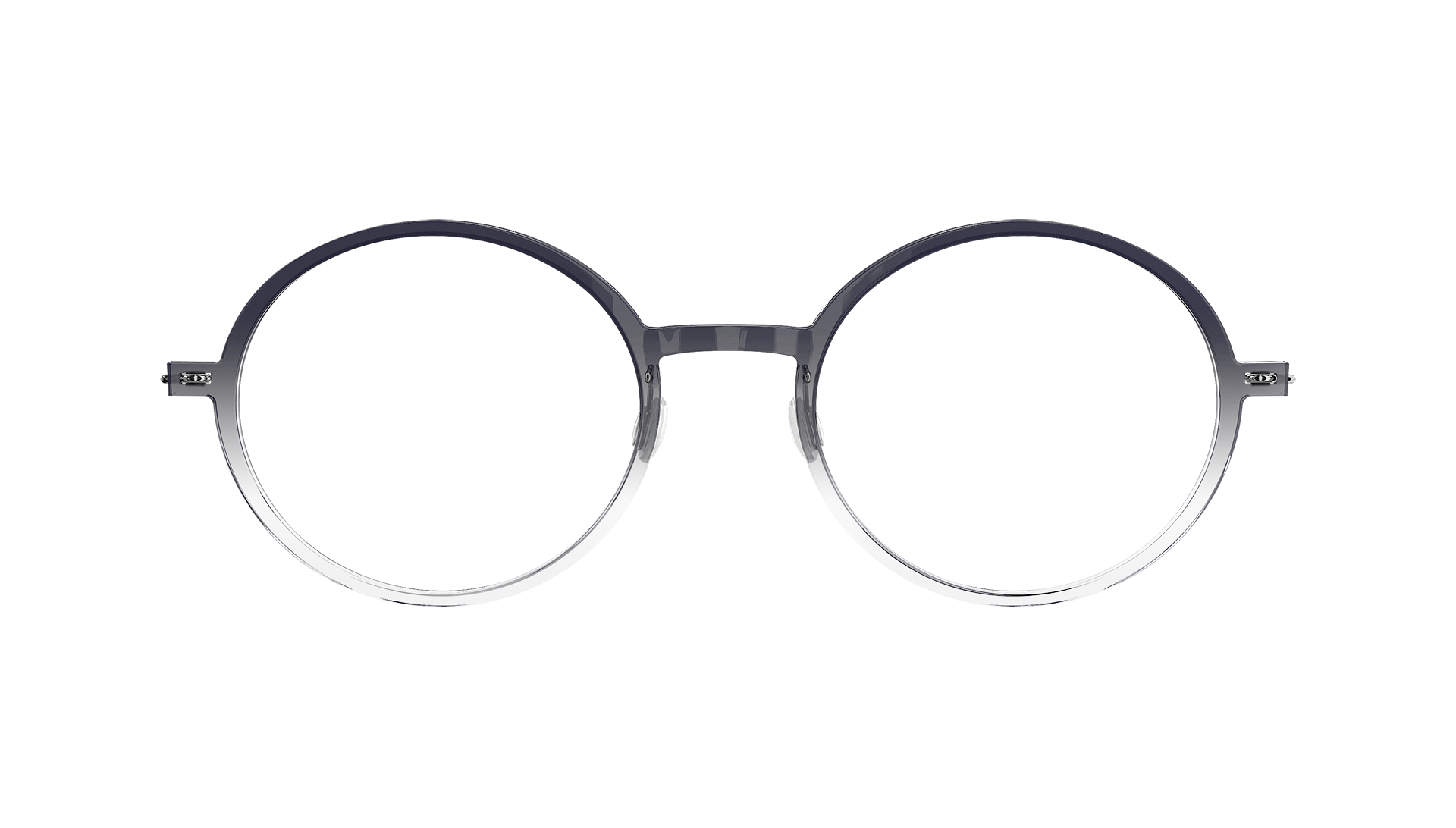 LINDBERG n.o.w. titanium, Modell 6523, runde Brille mit Farbverlauf in Transparent-Grau