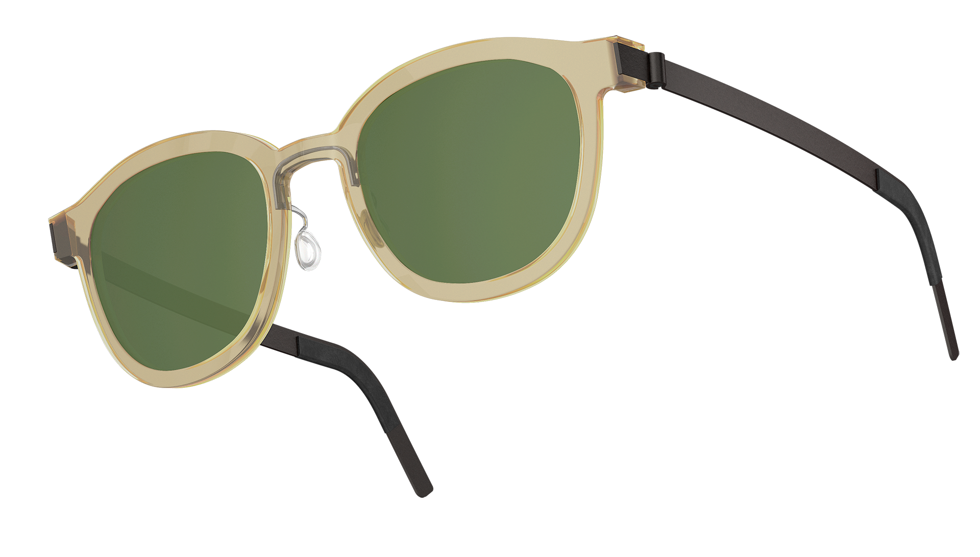LINDBERG sun titanium Model 8590 clear yellow sunglasses with green lenses  SL85