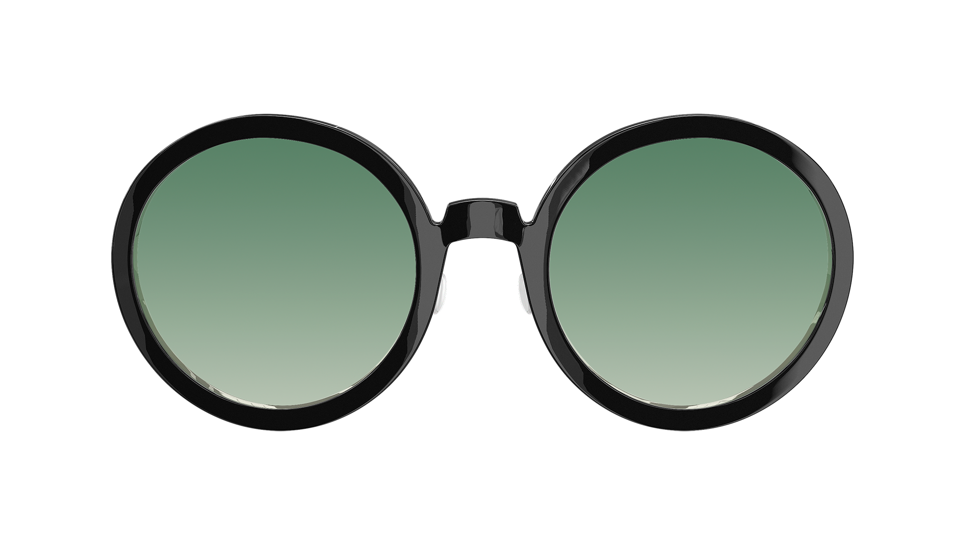 LINDBERG sun titanium, Modell 8586, übergroße runde Sonnenbrille mit grün getönten Gläsern