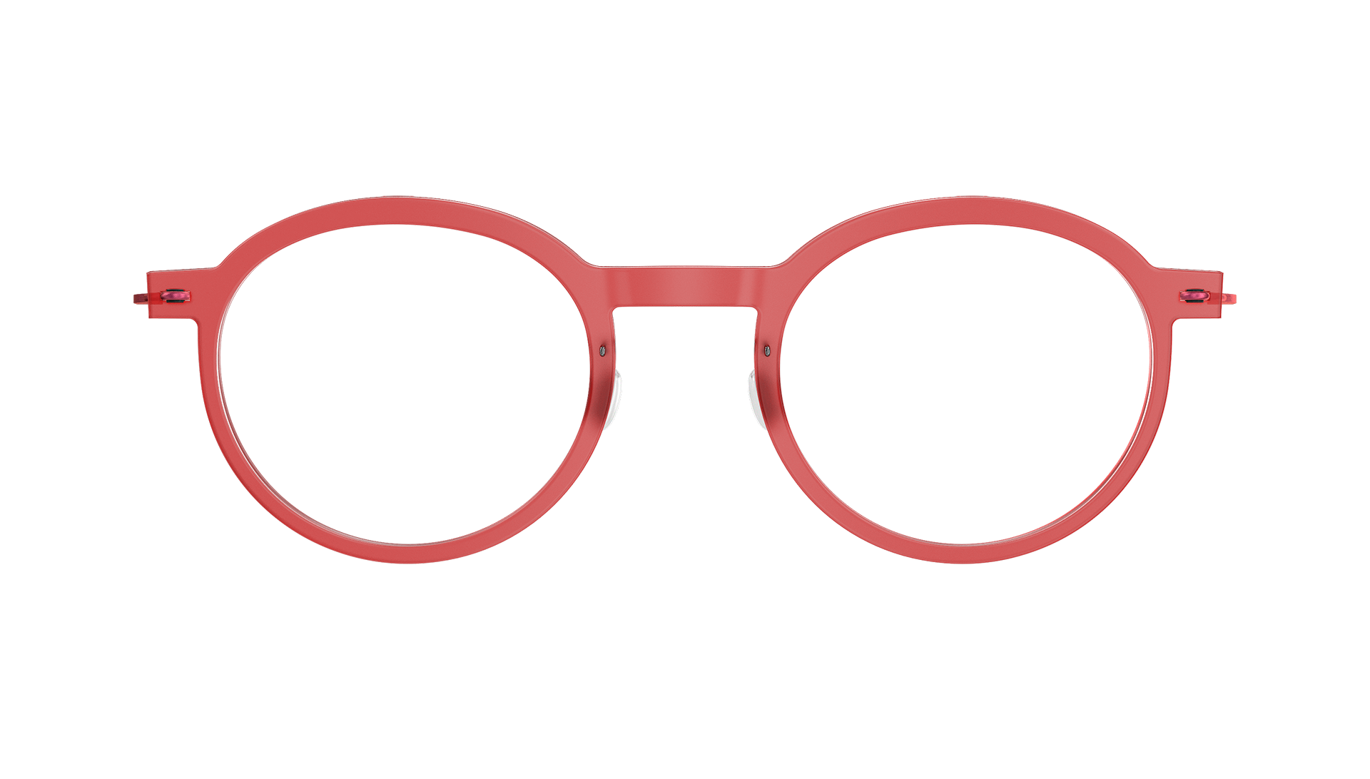 LINDBERG n.o.w. titanium, Modell 6586 70, runde Brille in Transparent-Rot