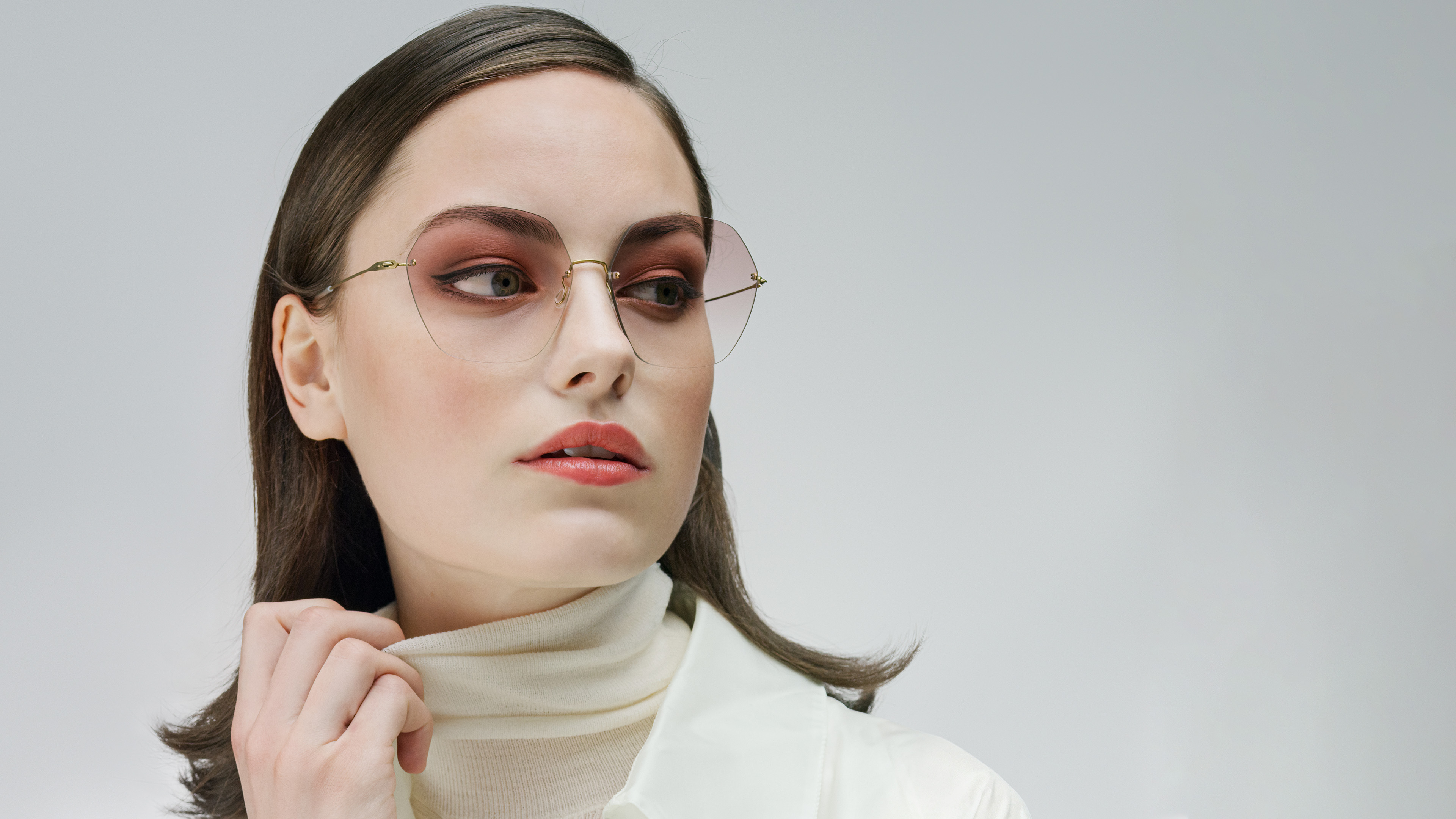 large rimless eyeglasses