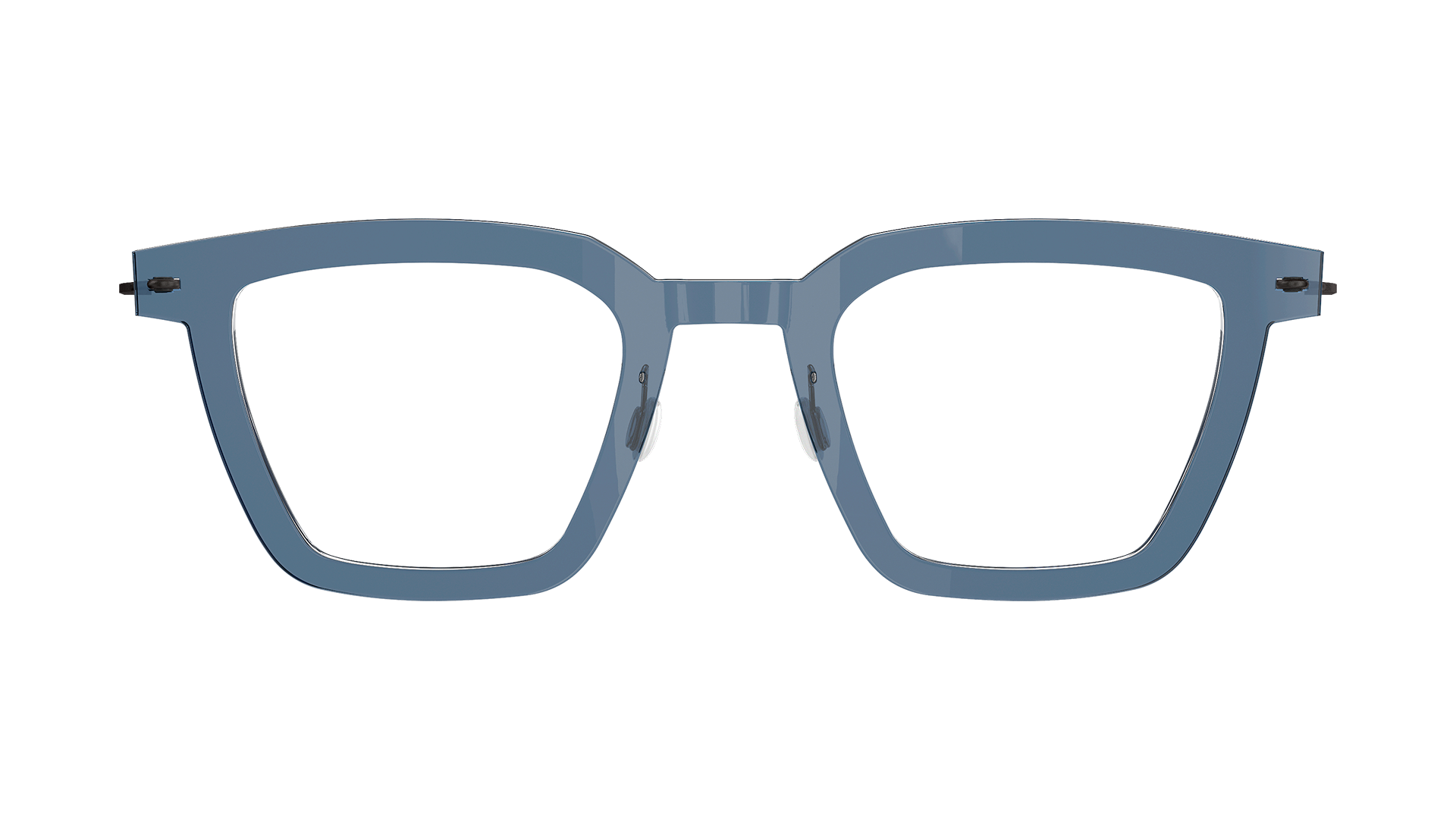 LINDBERG n.o.w. titanium, Modell 6586 C14, halbtransparente Brille in Blau mit eckigen Gläsern
