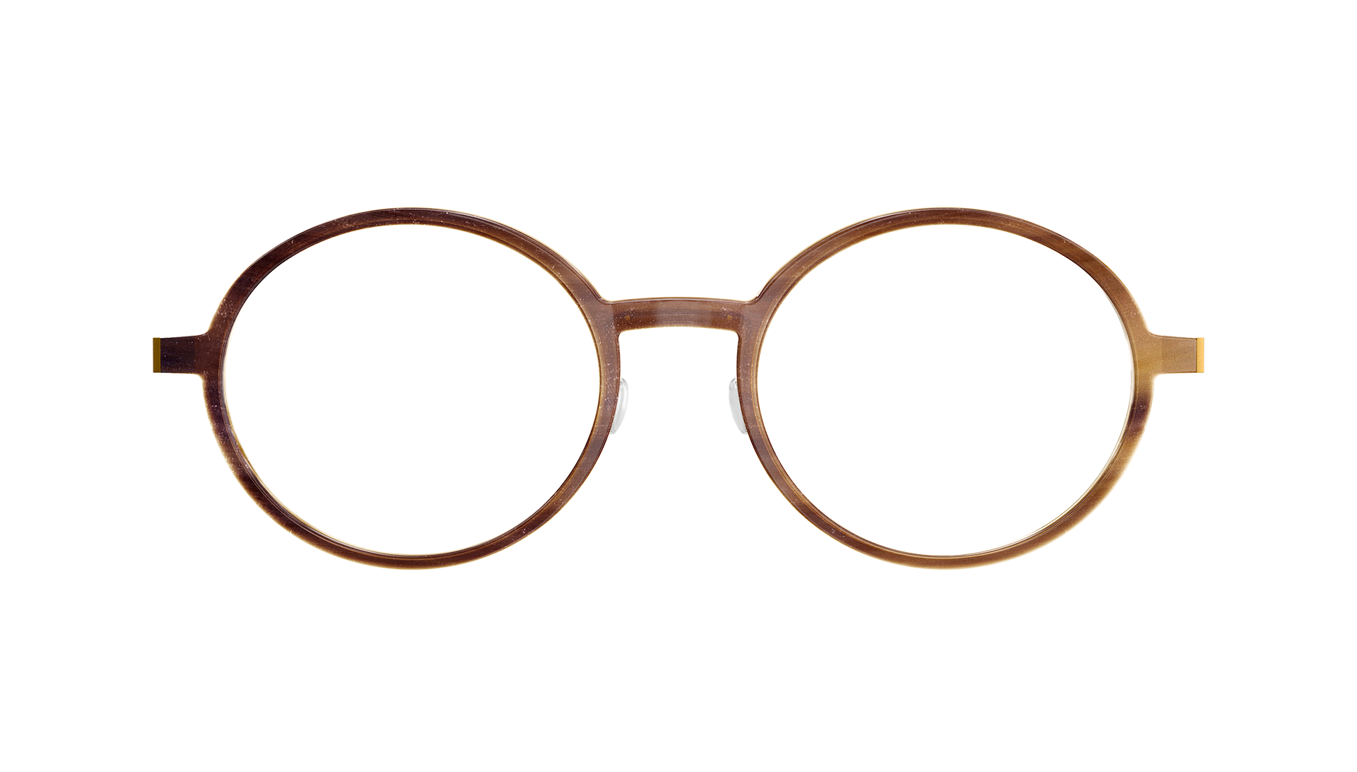 LINDBERG buffalo horn and titanium round shape glasses Model 1827 in a brown colour