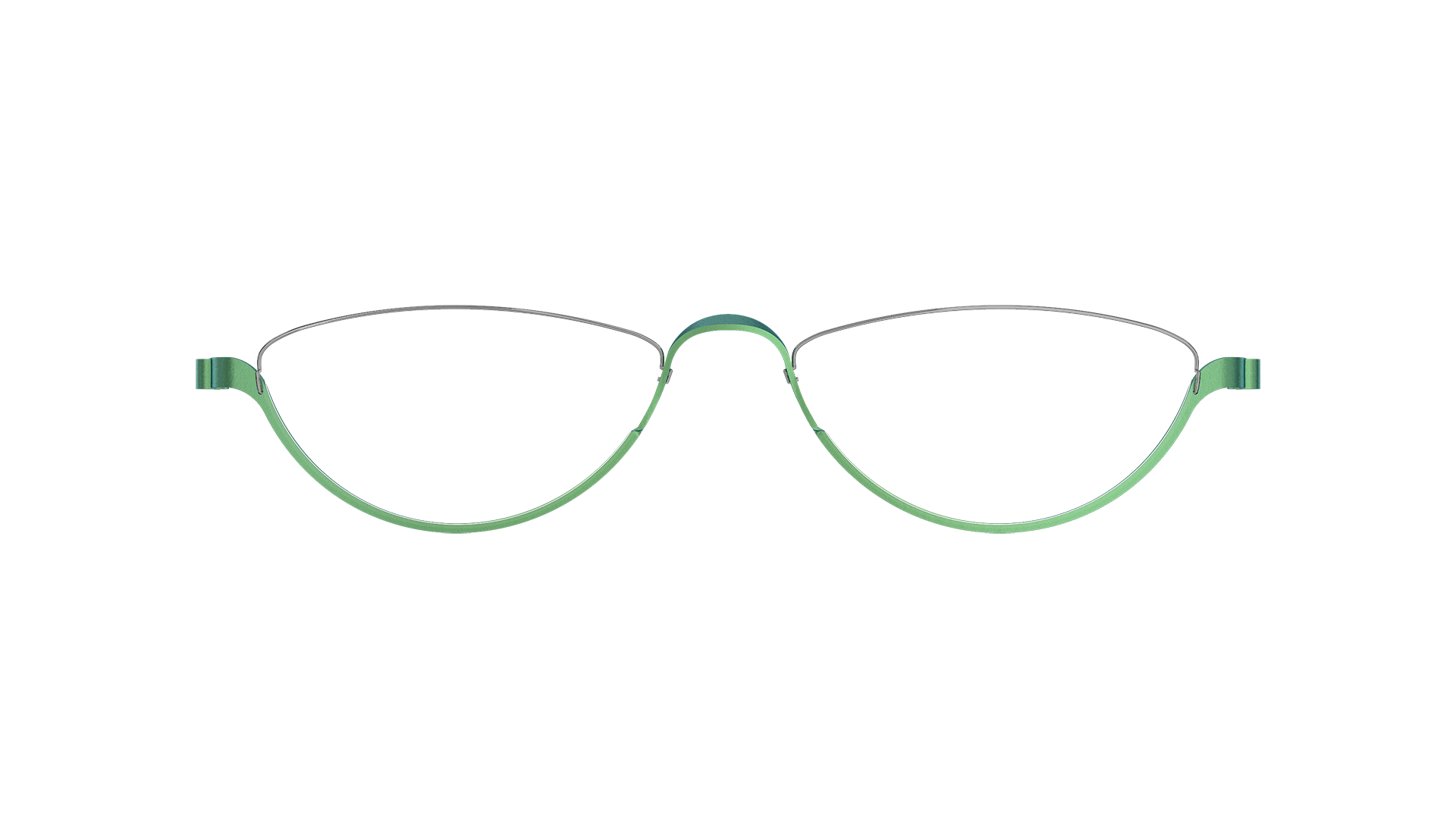 LINDBERG spirit titanium Model 7360 117 lower rim half frame glasses in green colour