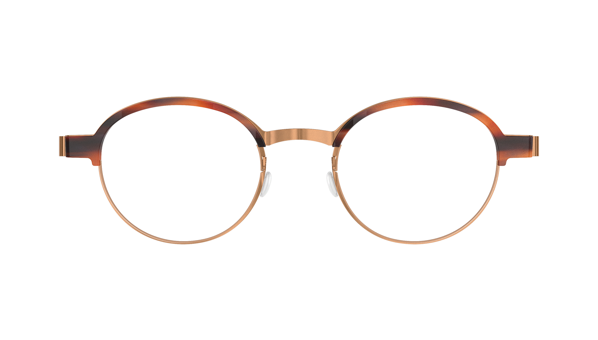 LINDBERG strip titanium Model 9840 half rim bronze colour round glasses