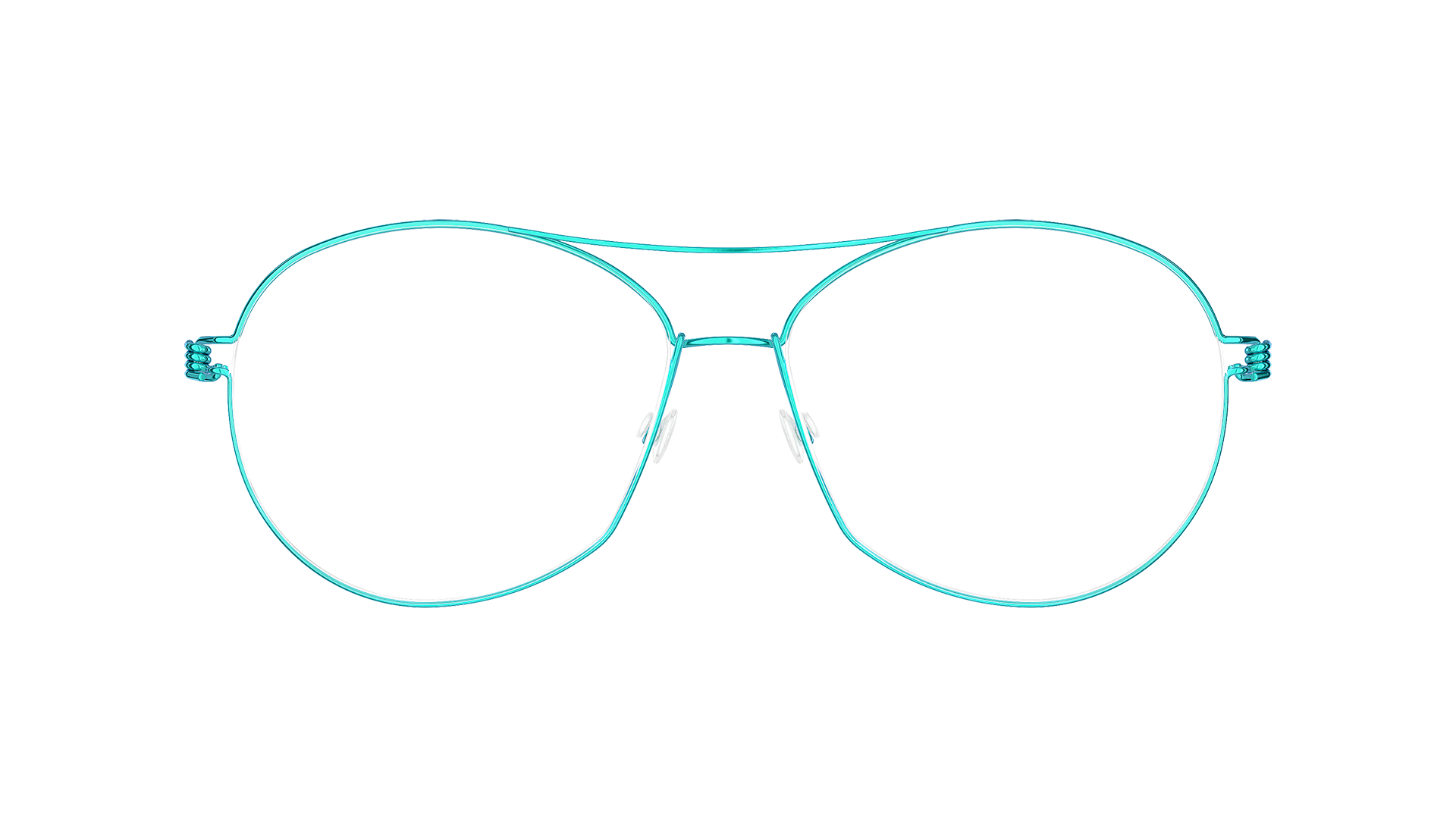 LINDBERG air titanium rim glasses in turquoise colour P85 featuring an oversized shape and double bar bridge