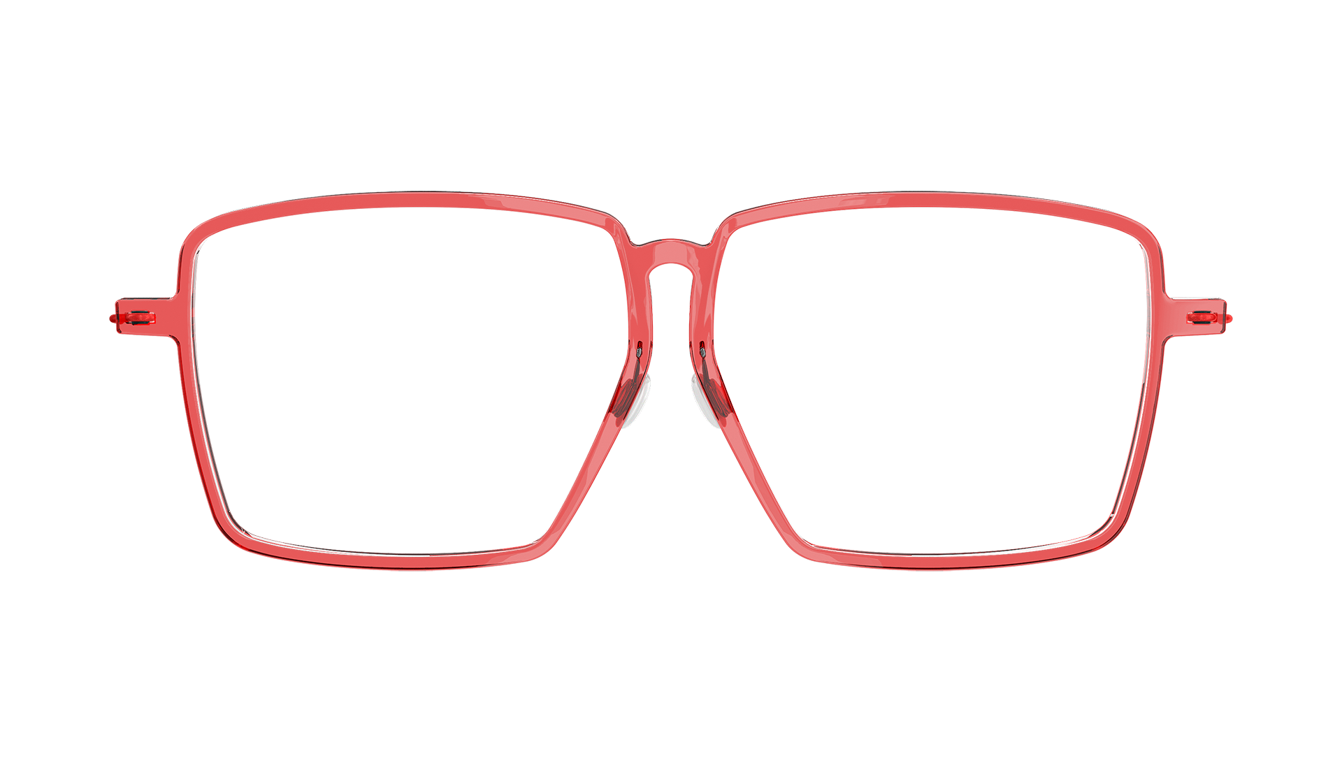 LINDBERG now titanium Model 6605 square acetate glasses in red colour