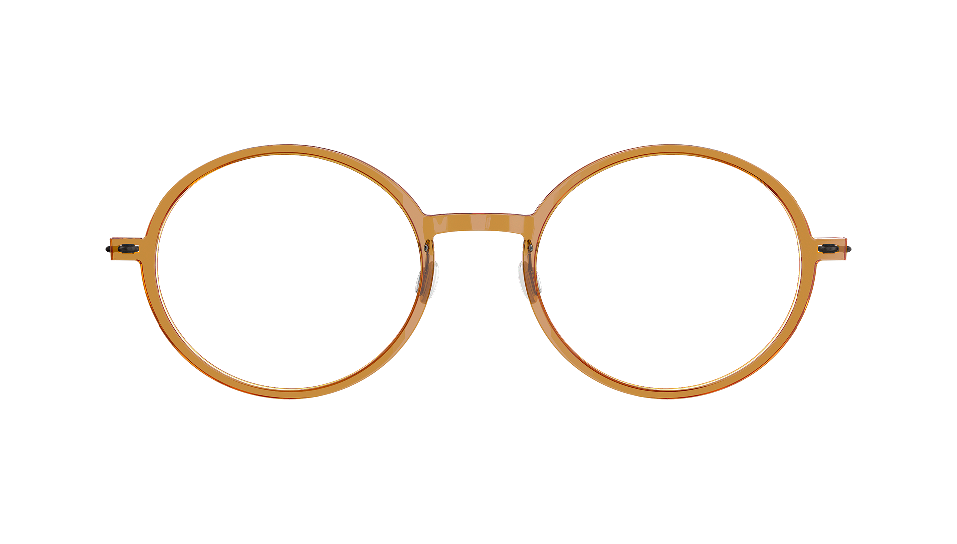 LINDBERG now 6523透明橙色圆形眼镜