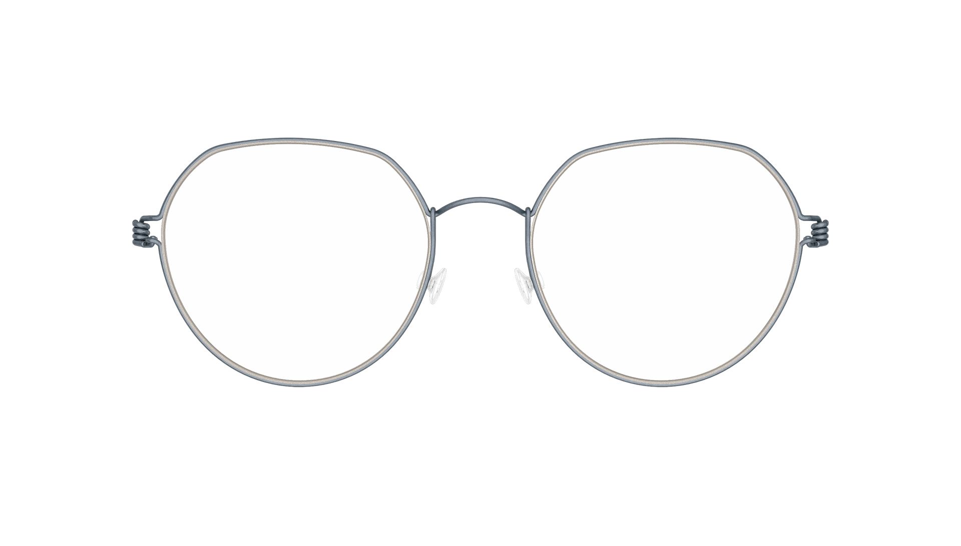 LINDBERG air titanium rim dark grey panto glasses in Model evan colour u16