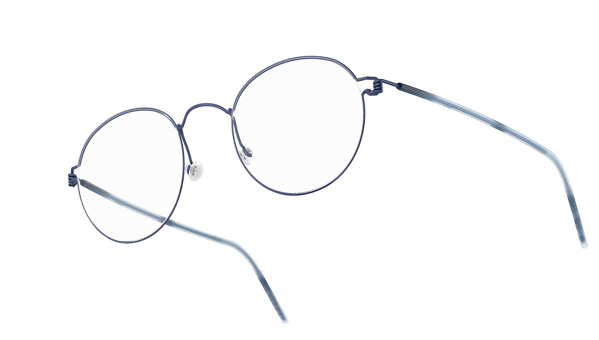 LINDBERG Air Titanium Rim Occhiali rotondi blu Modello Morten U13 con copriaste personalizzati
