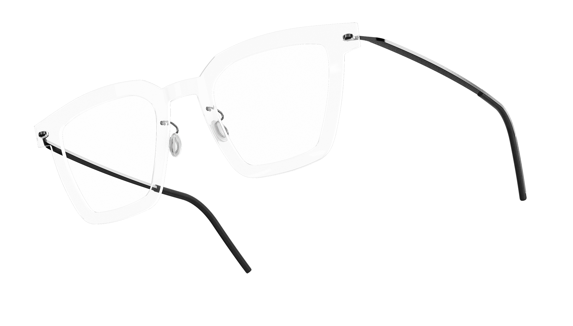 LINDBERG n.o.w. titanium, Modell 6586, transparente Brille mit abgerundeten Ecken