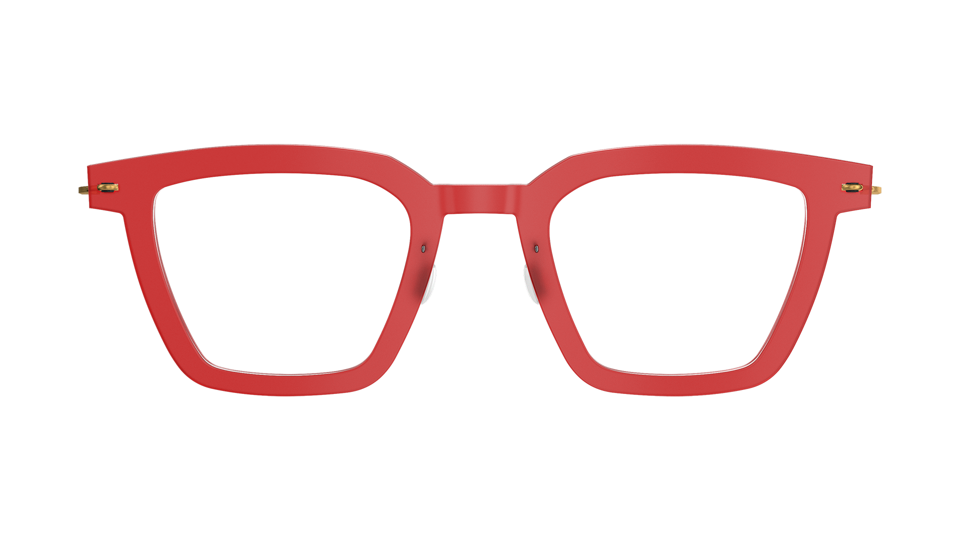 LINDBERG n.o.w. titanium, Modell 6585 C18M, halbtransparente Brille in Rot mit eckigen Gläsern