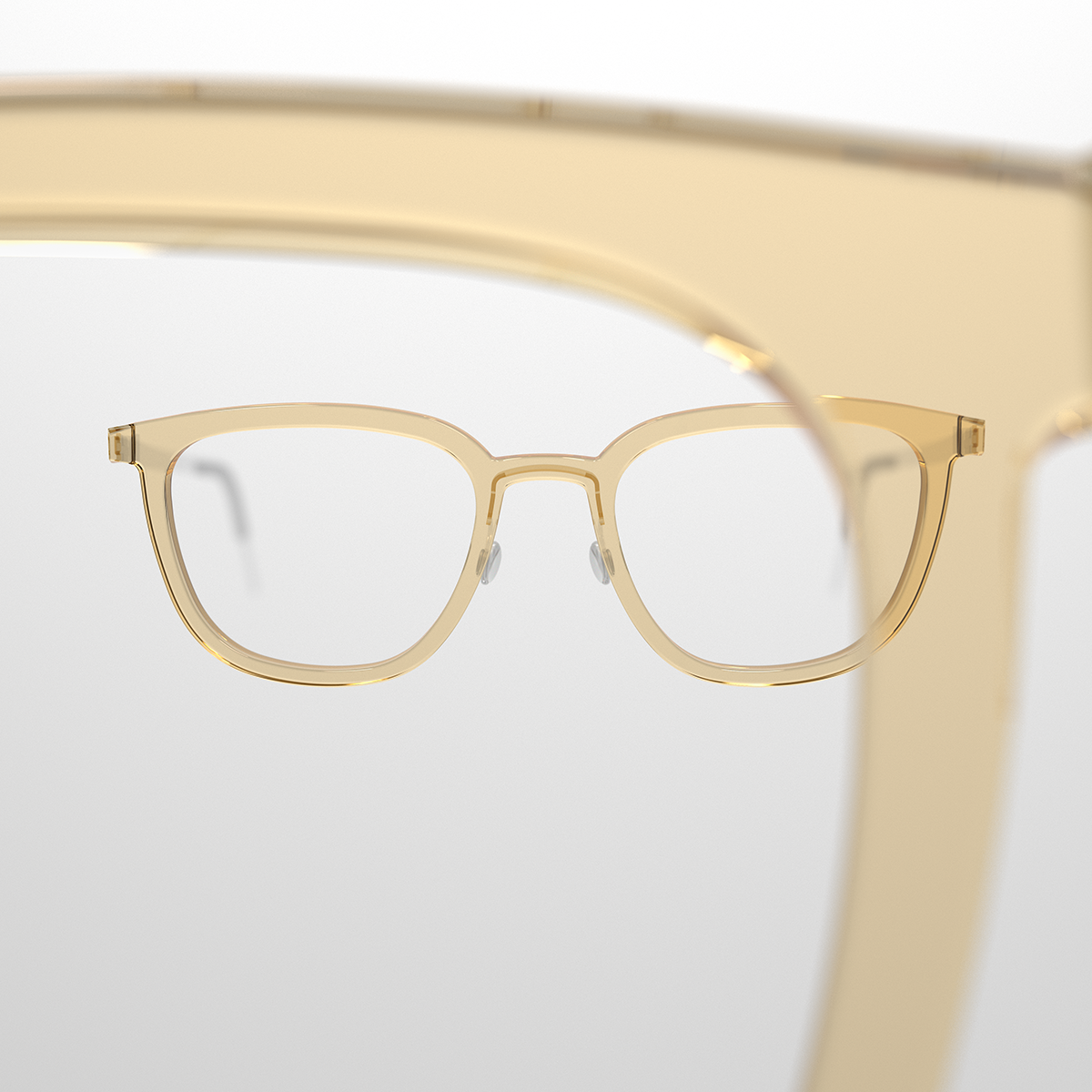 LINDBERG acetanium, Modell 1261, transparente Brille in Panto-Form in der Farbe Champagner