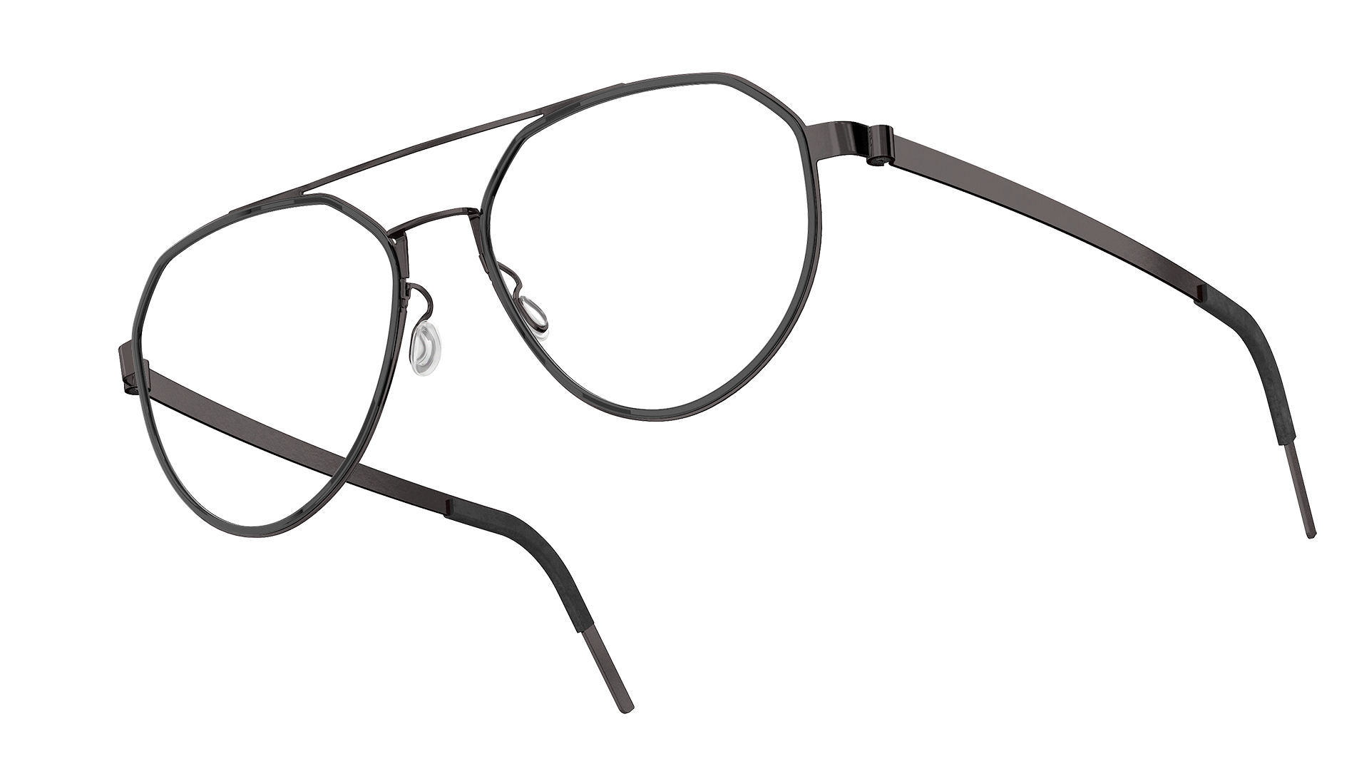LINDBERG Strip titanium glasses Model 9745 featuring a classic aviator shape in black colour PU9