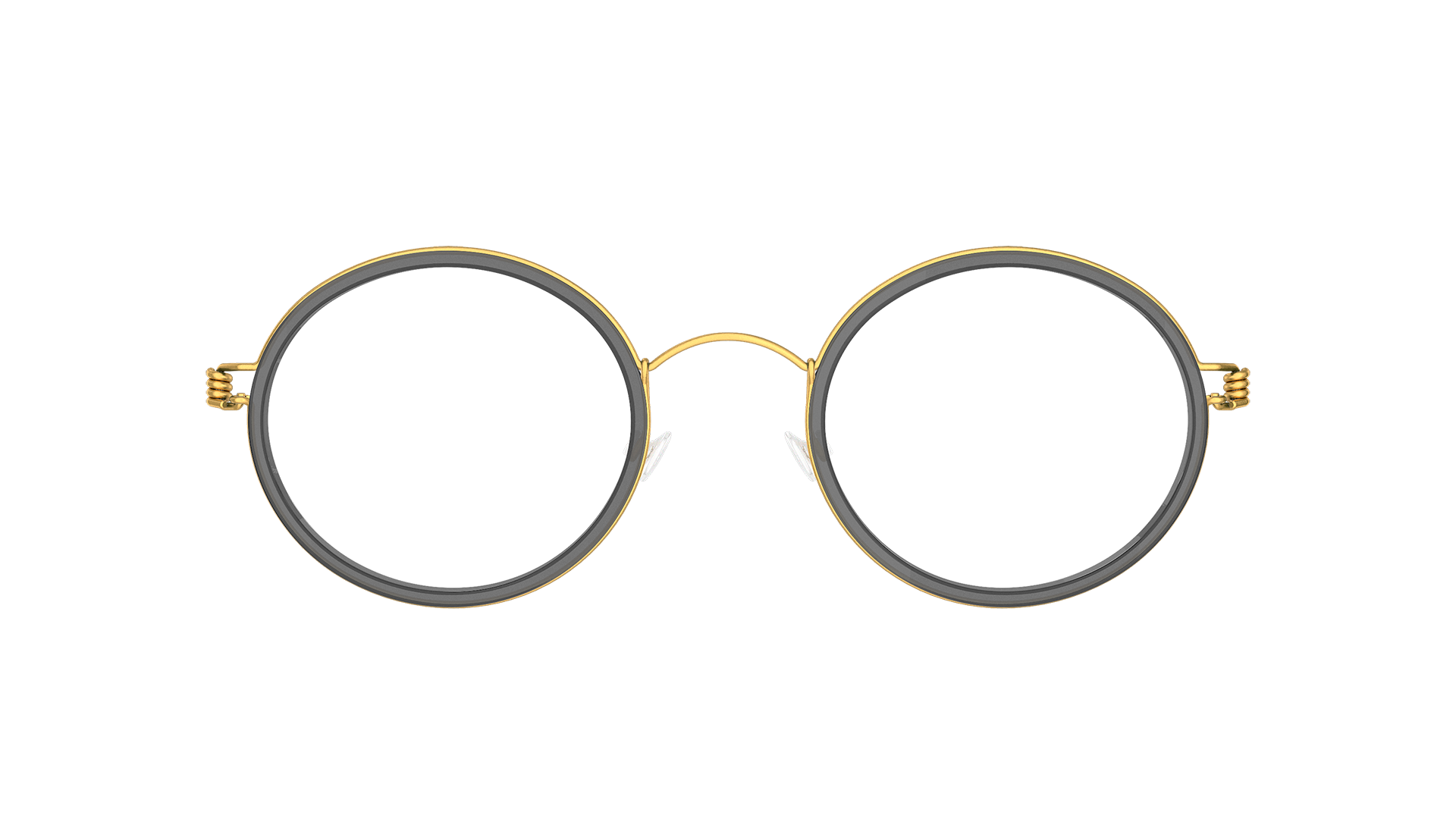 LINDBERG Model Cameron GT gold tone round glasses with semi-transparent inner rim