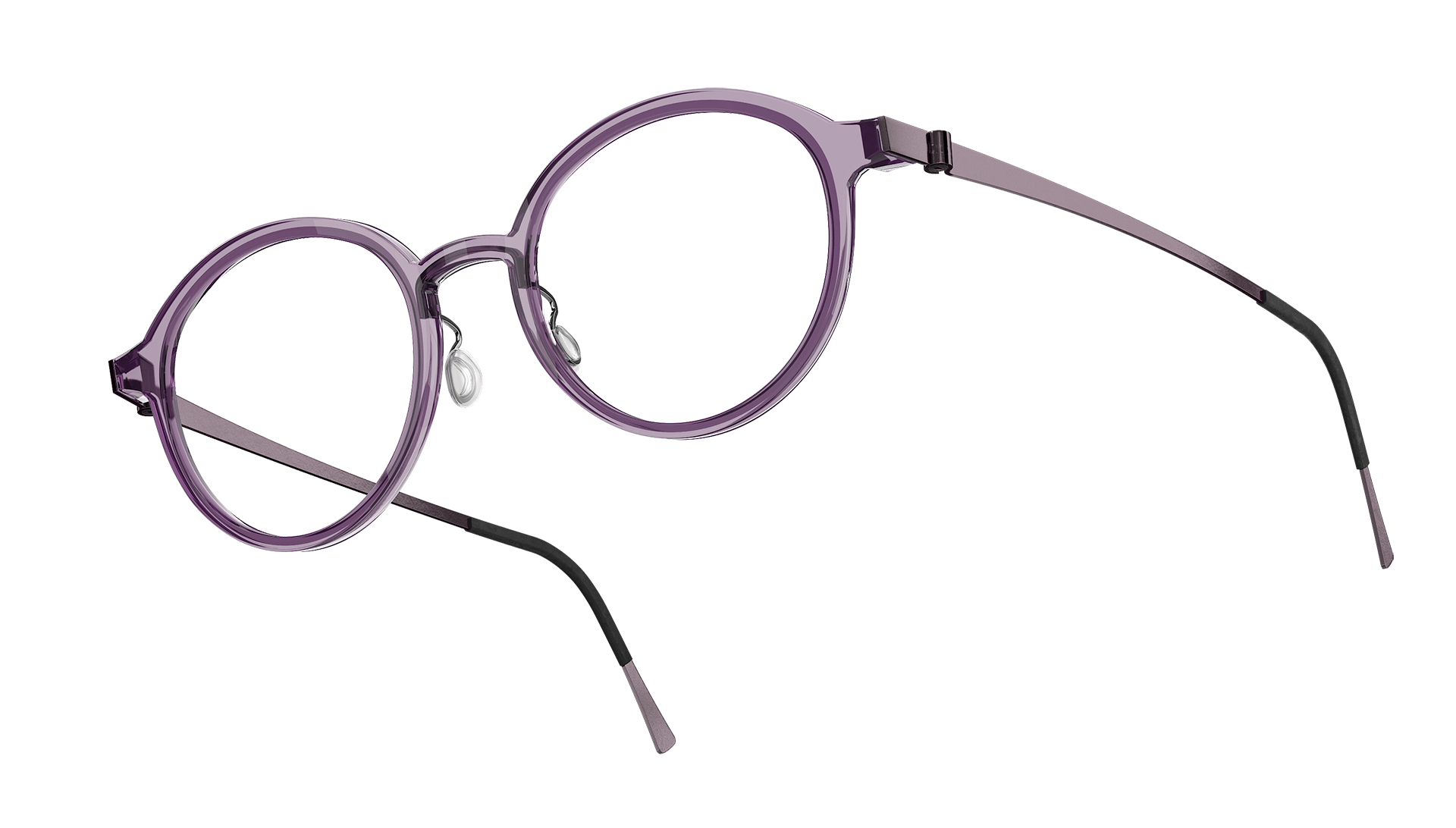 LINDBERG acetanium Model 1177 AI45 panto shape glasses in a transparent purple colour