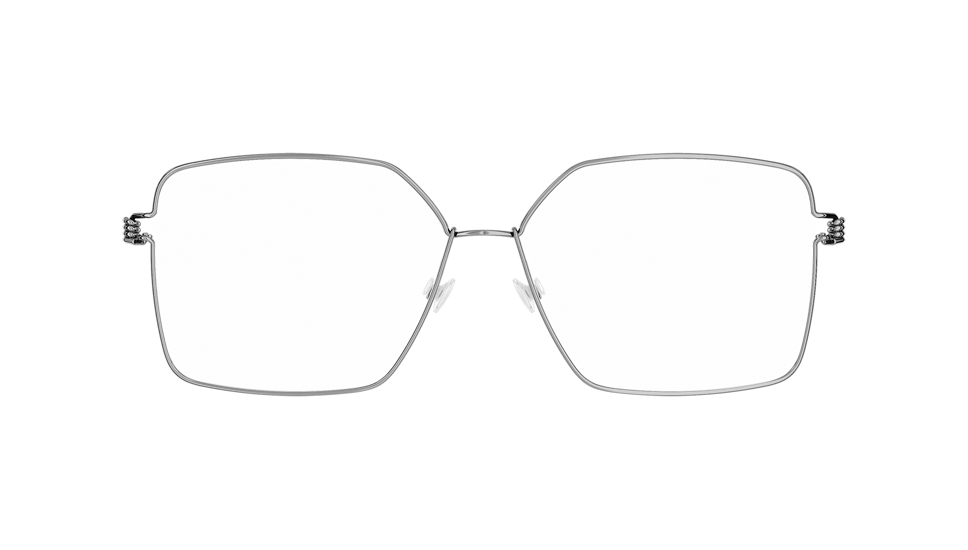 LINDBERG rim, Modell Kimberly, eckige Brille mit Titanfassung in Silber
