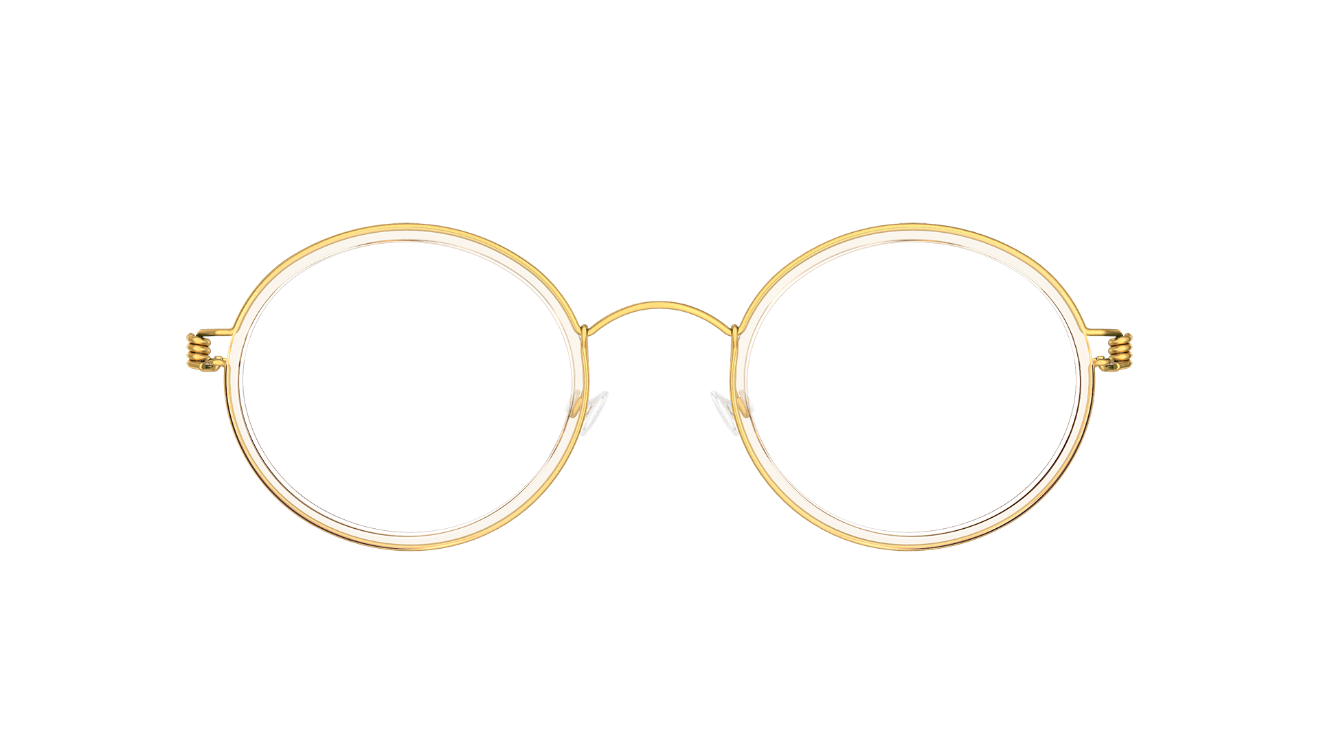LINDBERG rim titanium model Cameron gold glasses in a round shape