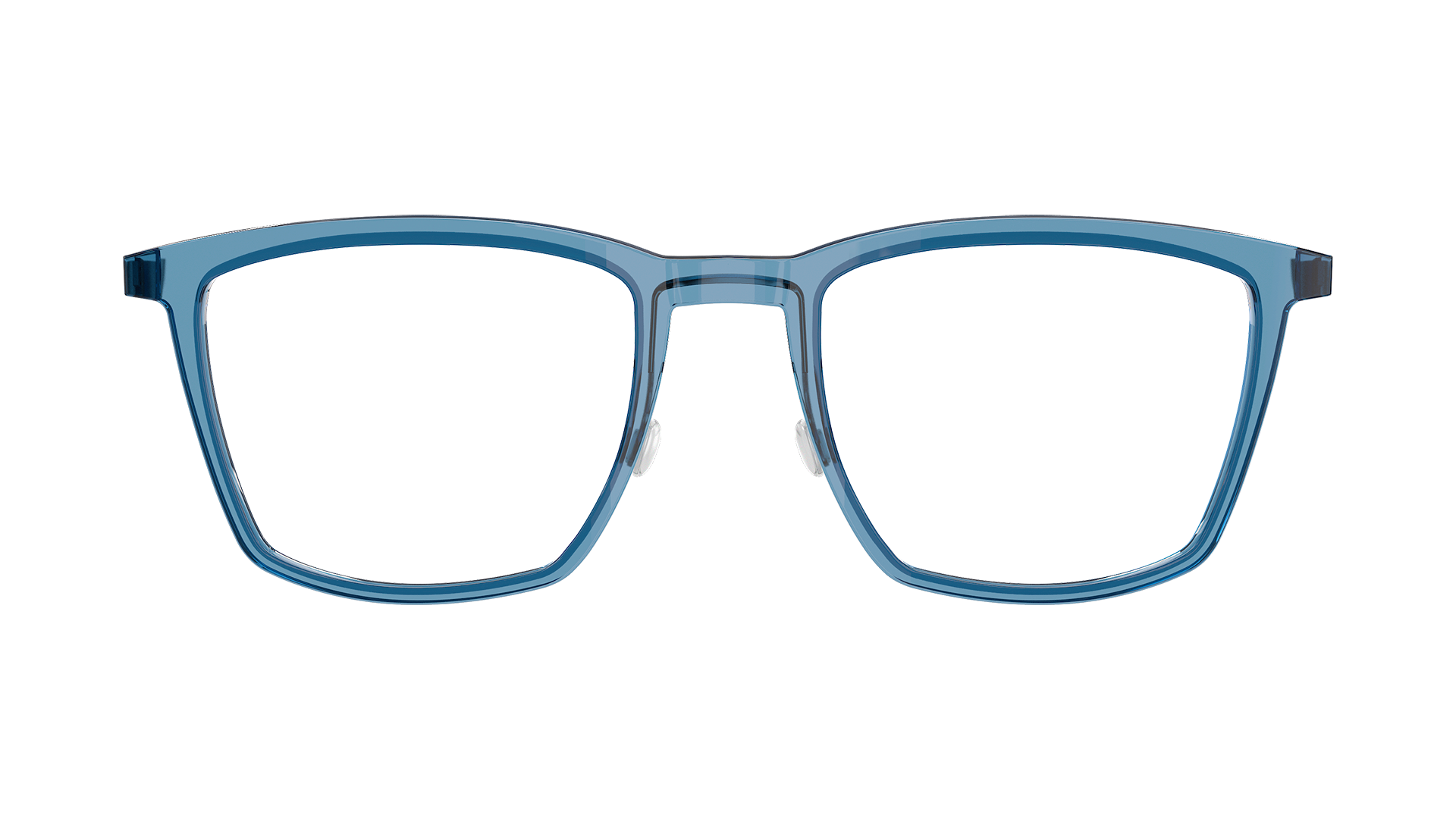 LINDBERG acetanium, Modell 1260 AI37, eckige Brille aus Acetat und Titan in Transparent-Blau