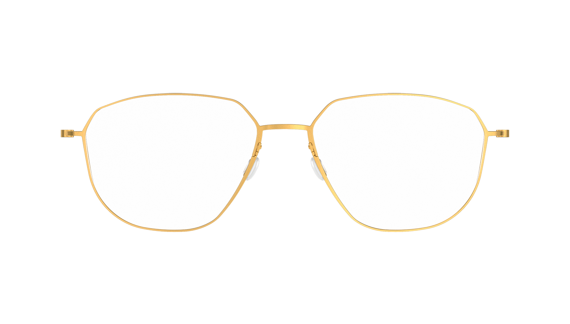 LINDBERG thintanium Model 5505 GT in titanium angular shaped glasses in gold tone