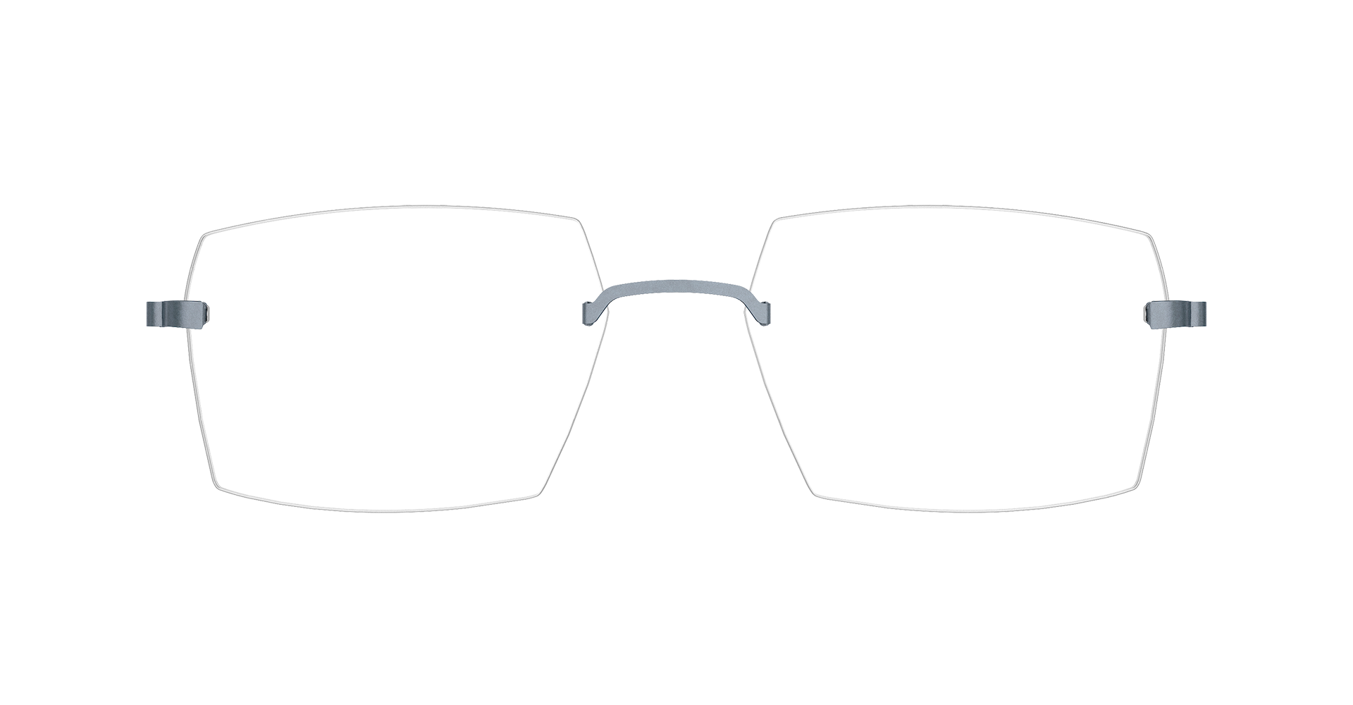 LINDBERG strip3p, Modell 2427 U16, randlose Titanbrille in Silber mit eckigen Gläsern