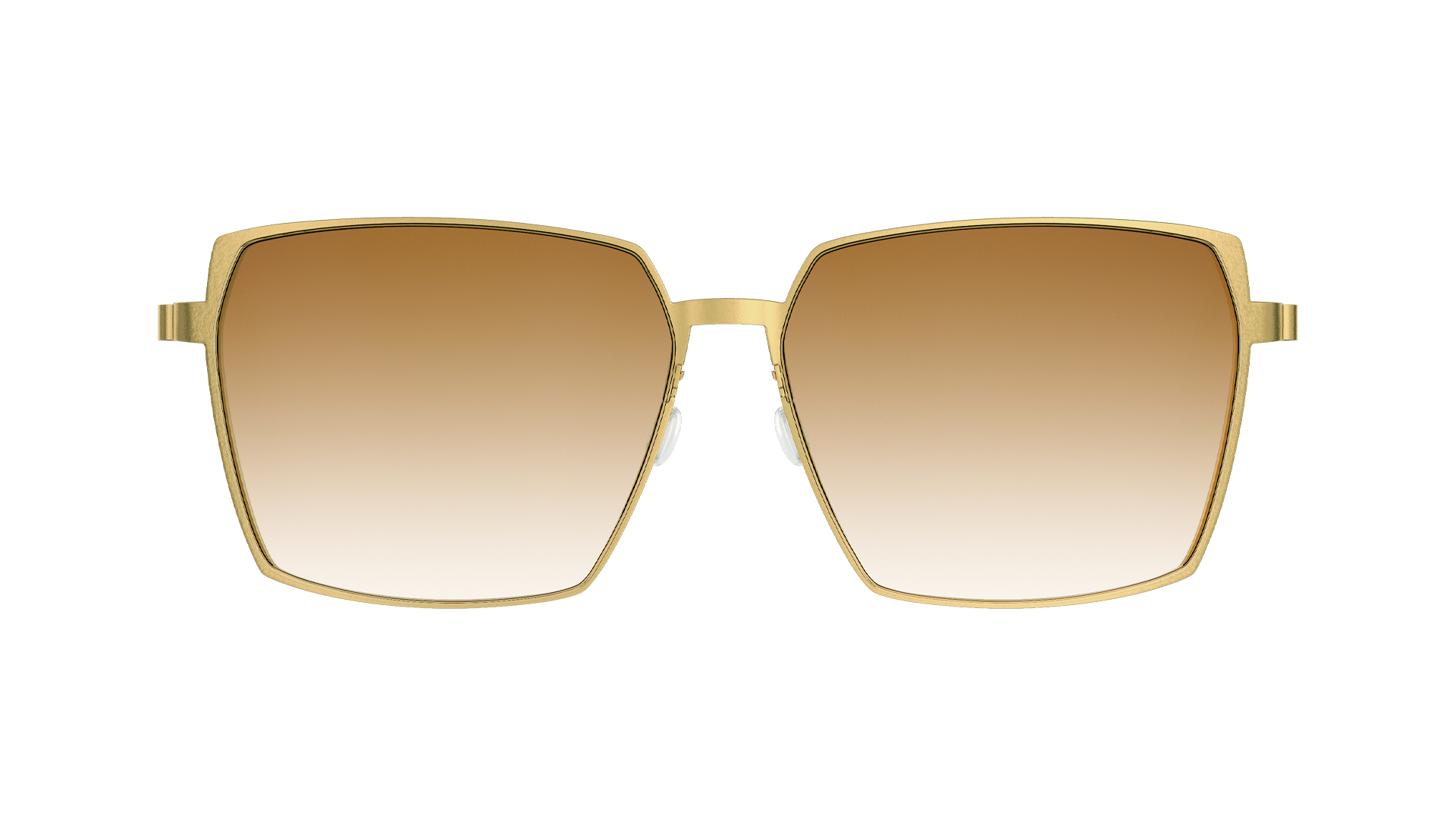 LINDBERG-Modell 8907, übergroße eckige Sonnenbrille aus Titan in Gold mit getönten Gläsern mit Farbverlauf